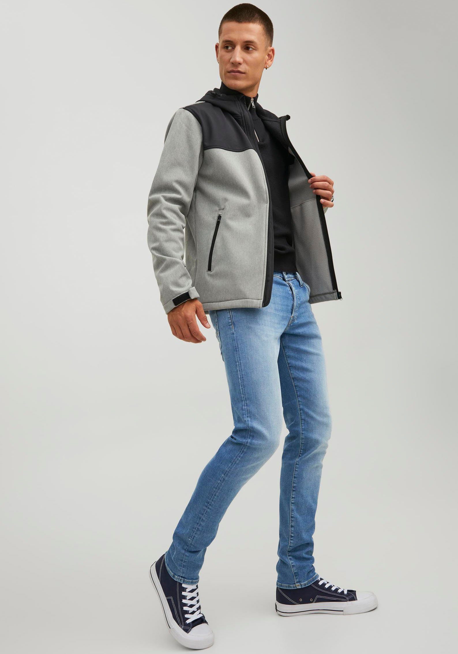 Jack & Jones Slim fit jeans JJIGLENN – Jeans met riemlussen en used-wassing