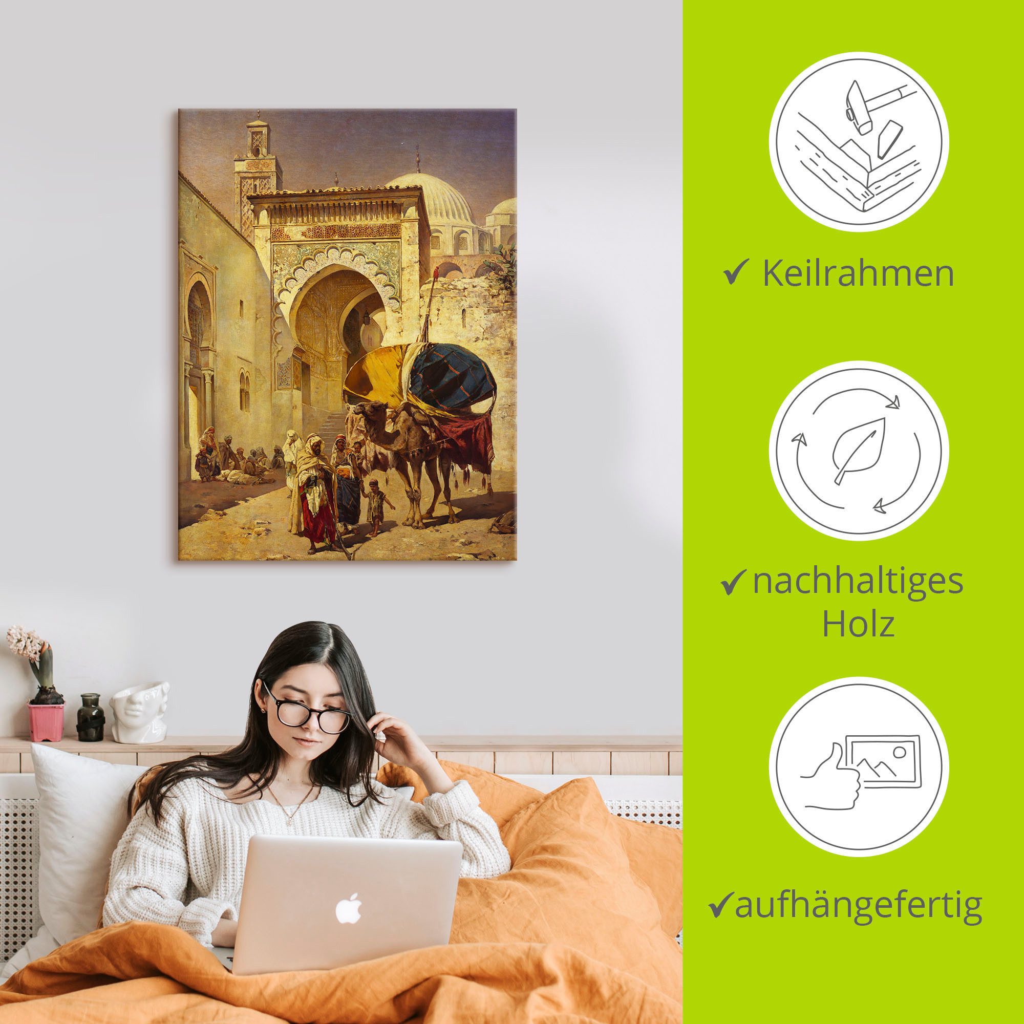 Artland Artprint Een Arabisch straattafereeltje. als artprint op linnen, poster, muursticker in verschillende maten