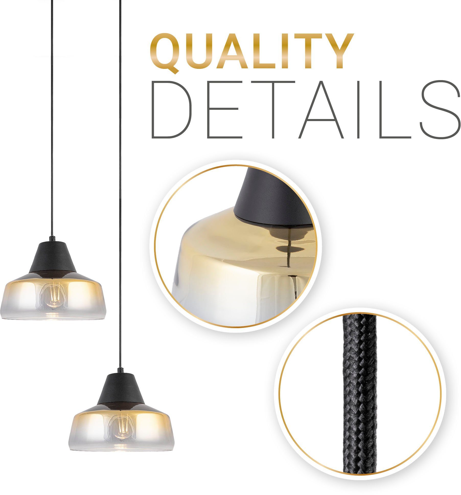 Paco Home Hanglamp Diara Glas eetkamer lamp hanglamp modern vintage industrieel E27