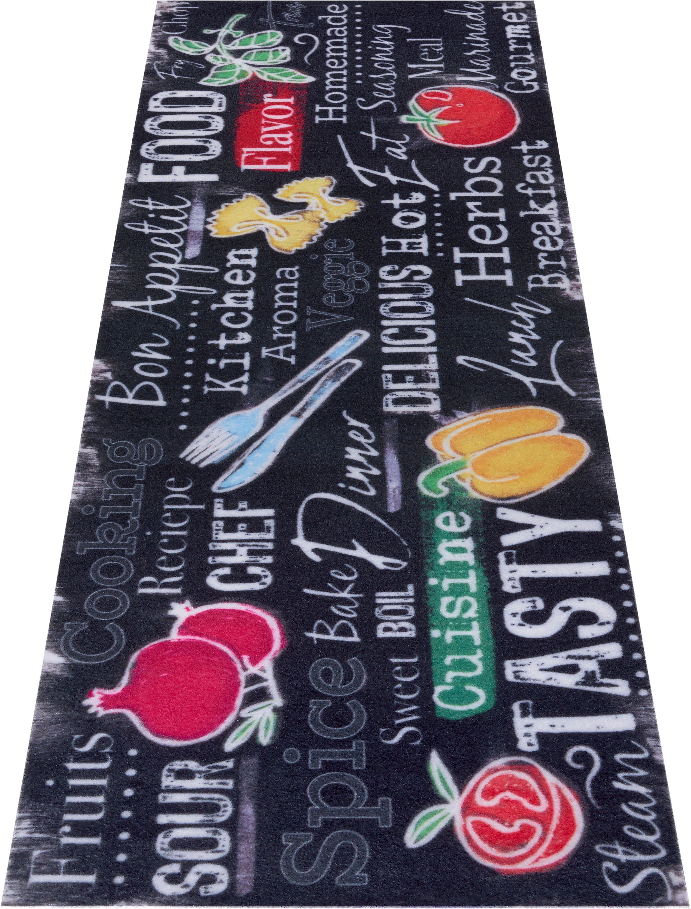 HANSE Home Keukenloper Delicious Kitchen Board Loper, antislip, keukenkleed, keuken, vloerkleed, gemakkelijk in onderhoud