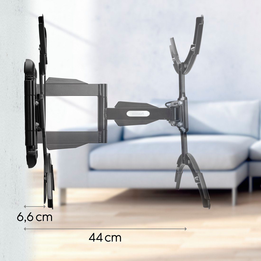 Hama Tv-wandhouder Draaibaar, volledig beweeglijk, 94 - 229cm (37" - 90"), 43", 50", 55", 65", 75"