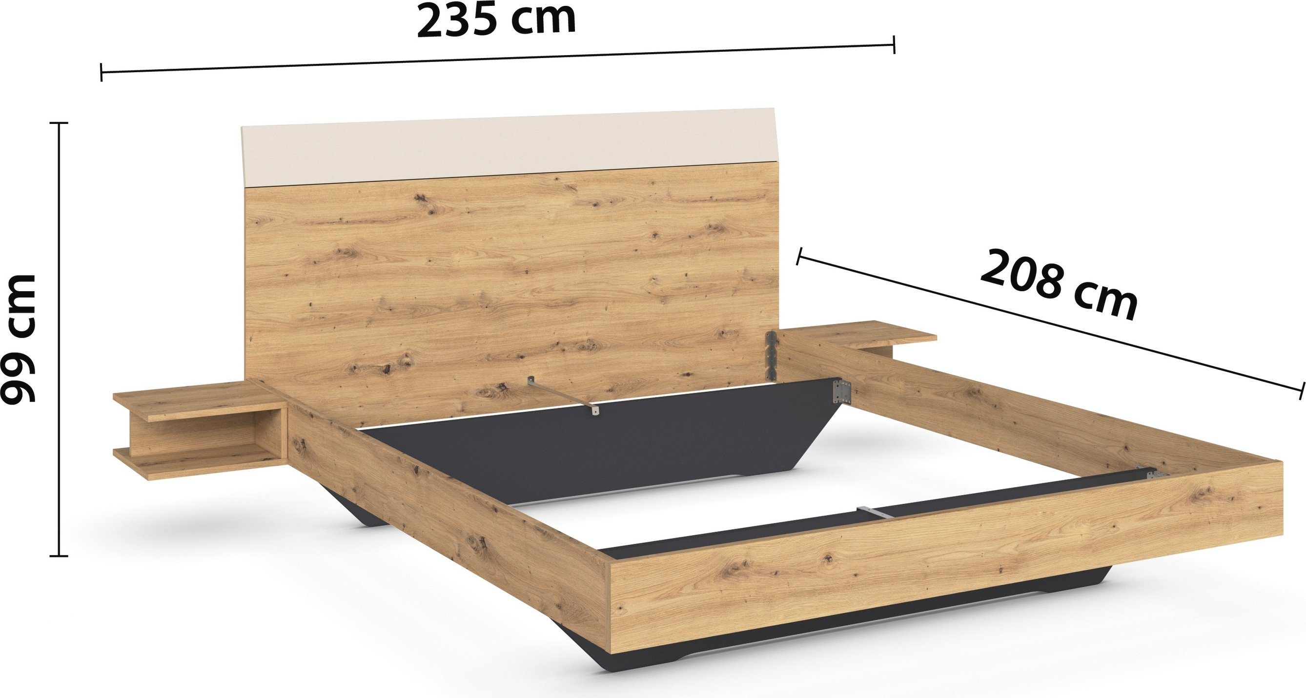 rauch Slaapkamerserie Monza met schuifdeurkast breedte 218 cm, bedcombinatie in 2 breedtes