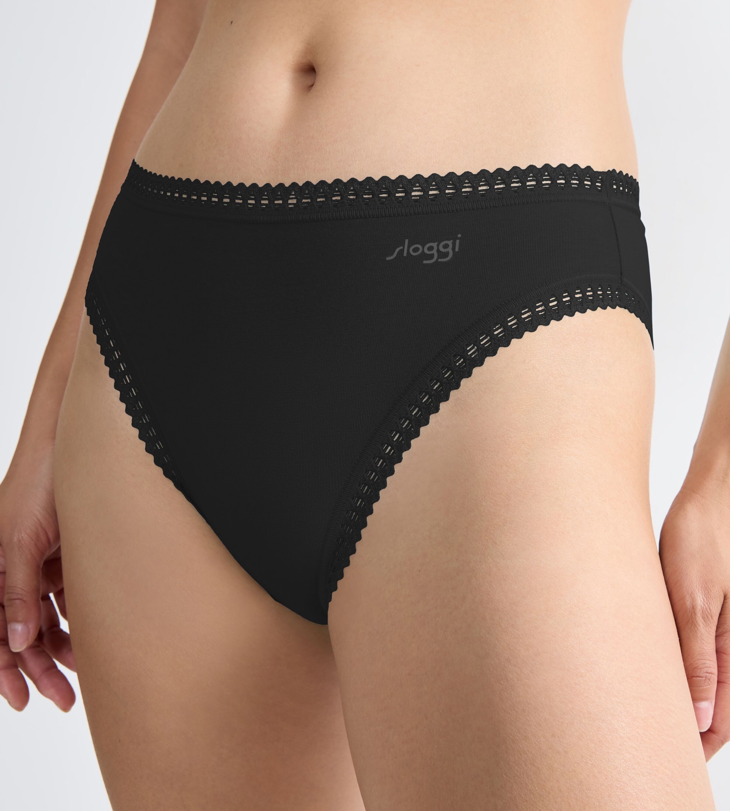Sloggi Slip GO Crush hoge beenuitsnijding, kant, vrouwelijk, zacht, elastisch, katoenmix (Set van 3)