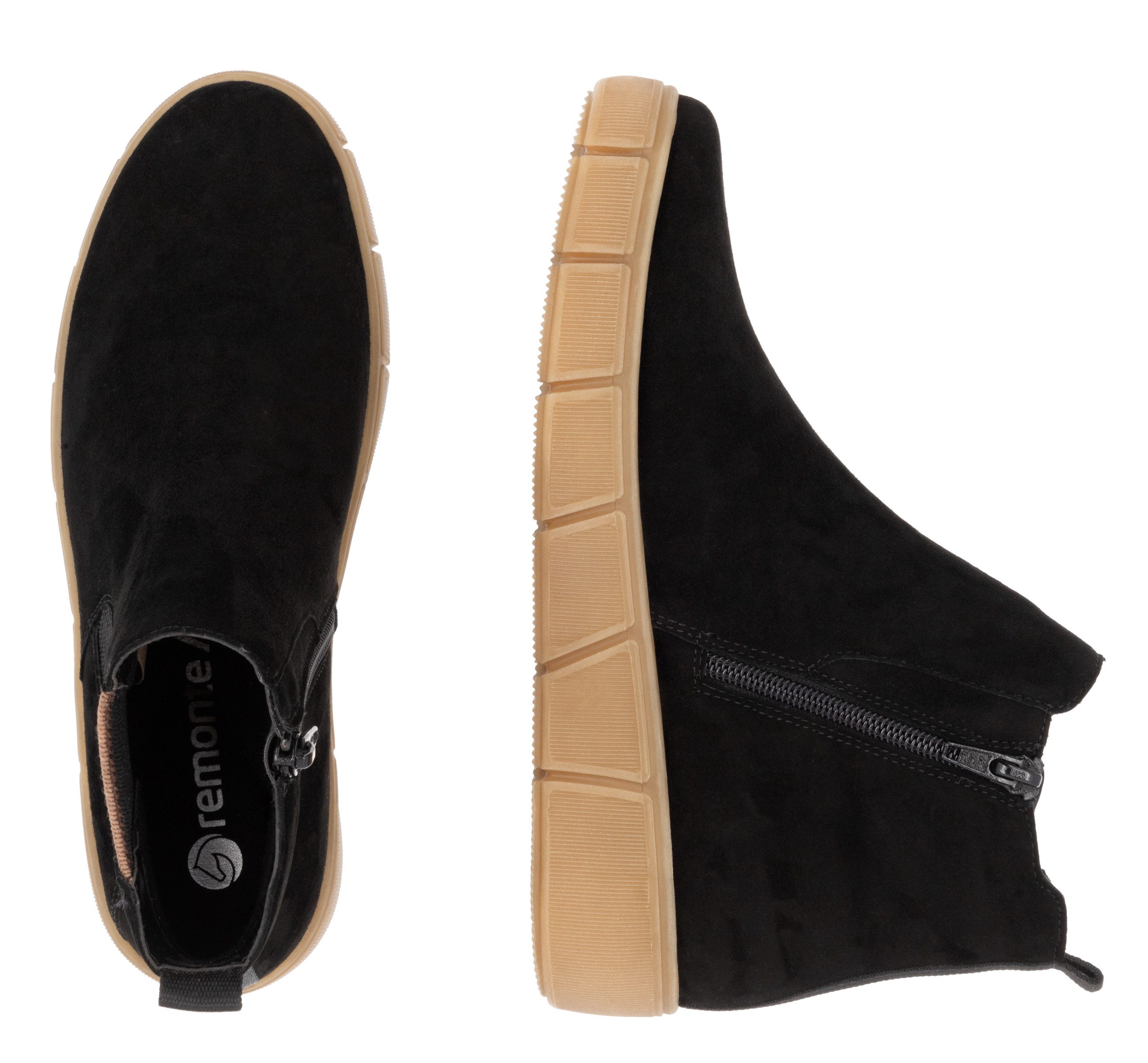 Remonte Chelsea-boots , plateau, enkellaars, ankleboots met extra ritssluiting