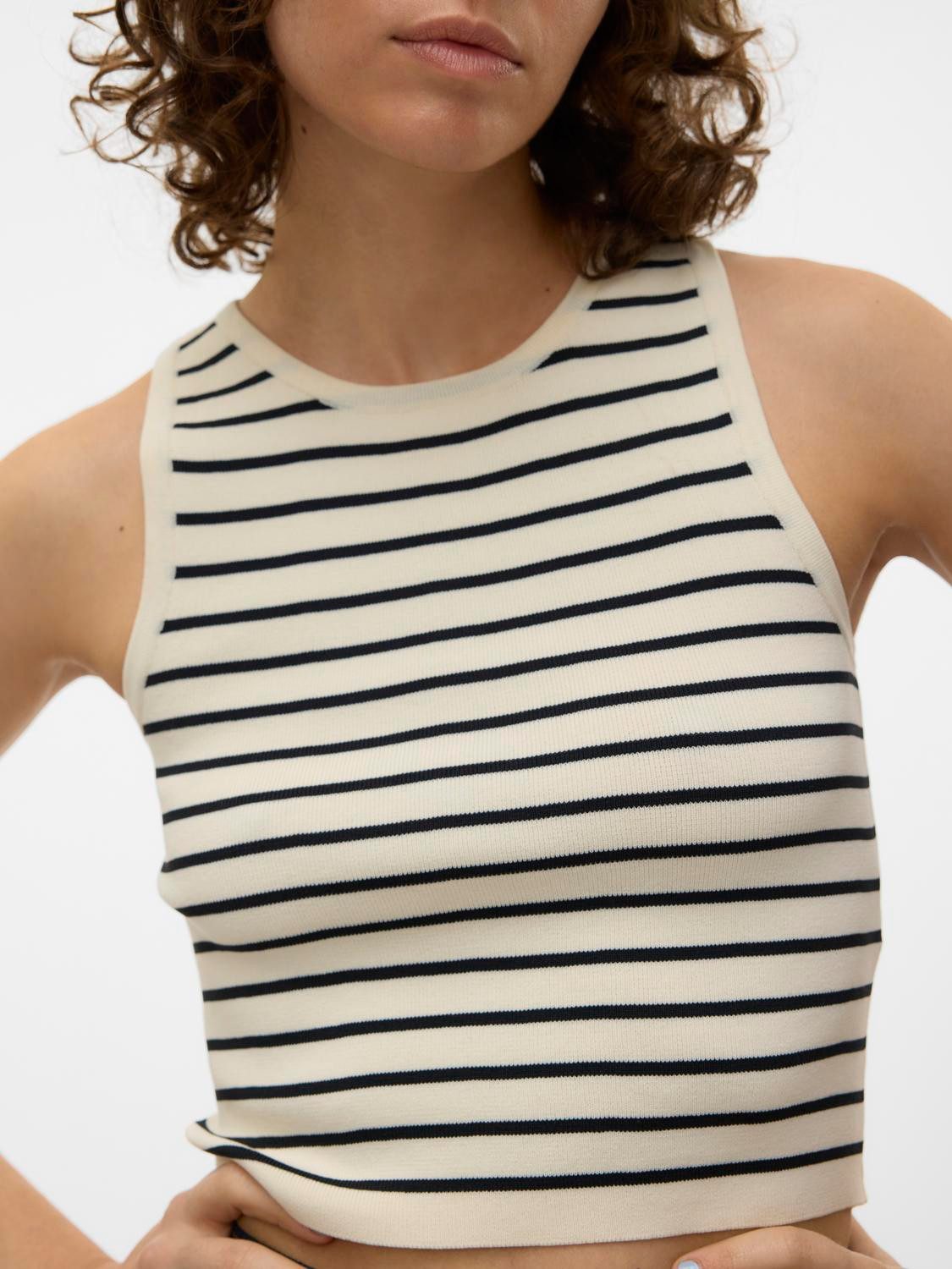 Vero Moda Gebreide trui VMGINNY SL O-NECK CROP TOP NOOS