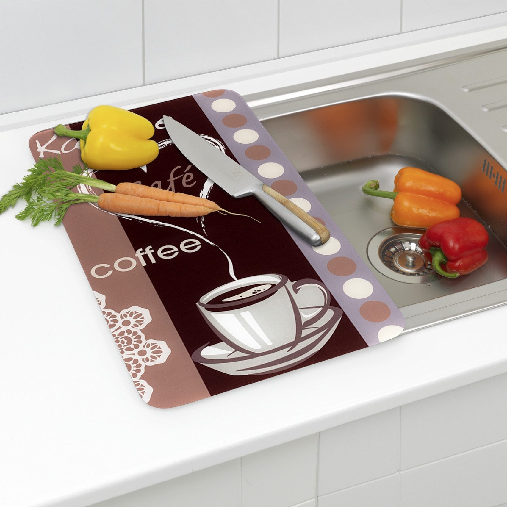 WENKO Kookplaatdeksel Universeel model Koffiegeur (set, 2-delig)