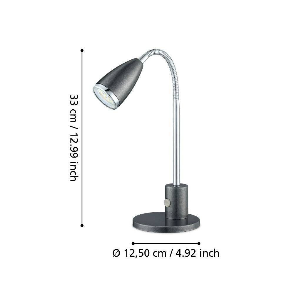 EGLO Tafellamp FOX tafellamp antraciet, chroom, incl. lichtbron, LED, leeslamp