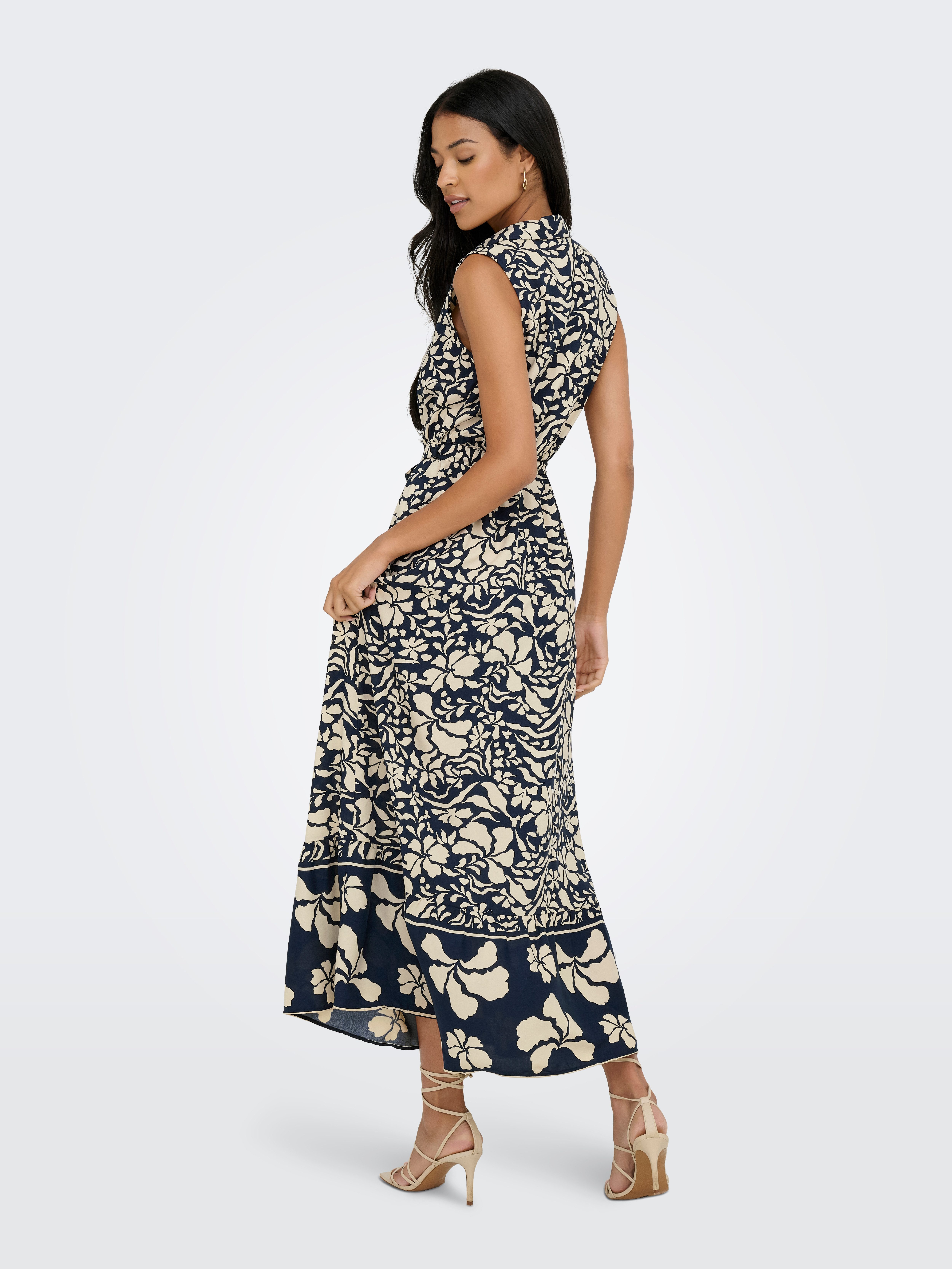 Only Maxi-jurk ONLVIBE LIFE S/L SHIRT LONG DRESS WVN