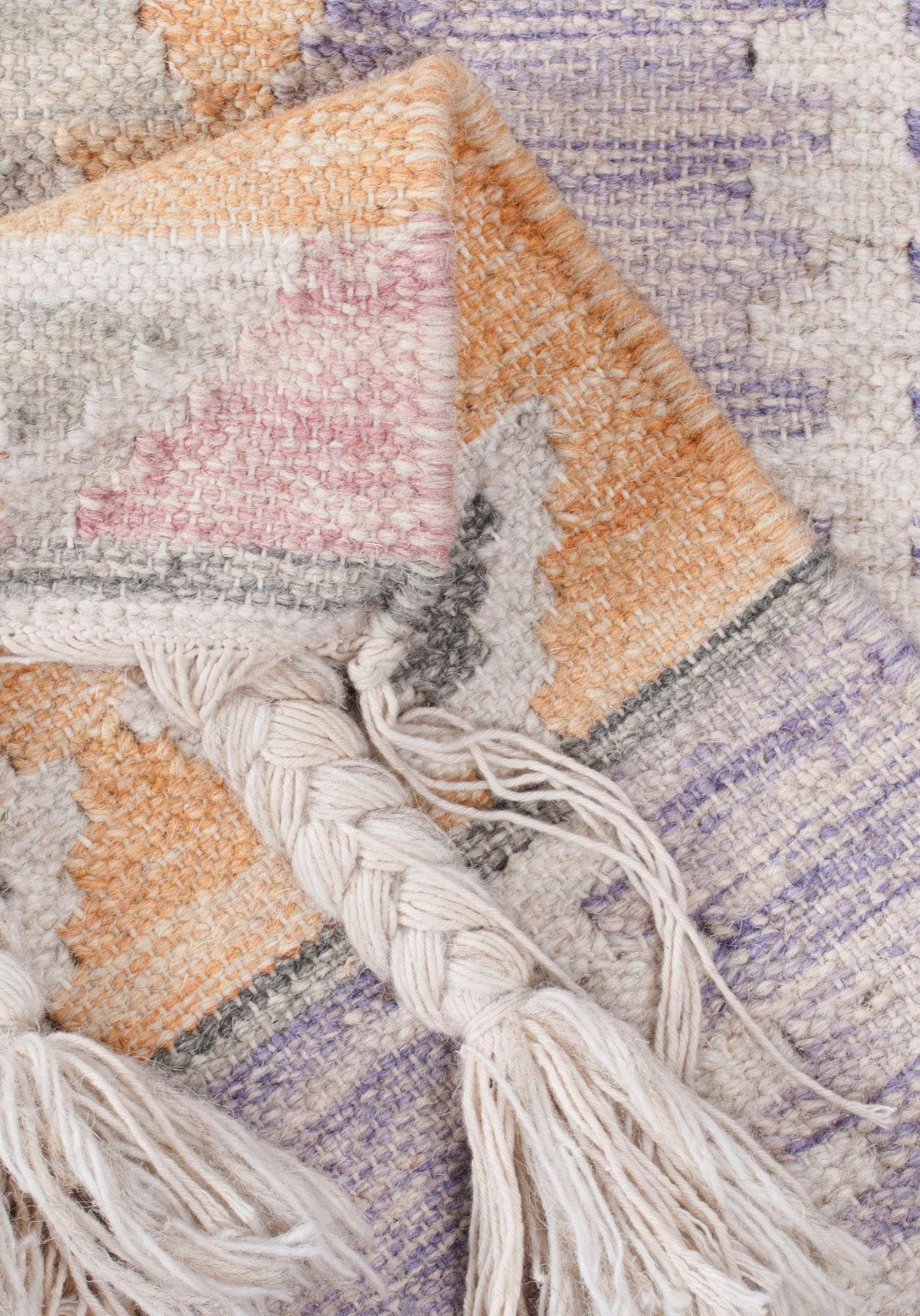 TOM TAILOR HOME Wollen kleed Vintage Classic Kelim zuivere wol, met de hand geweven, met franje, boho-stijl