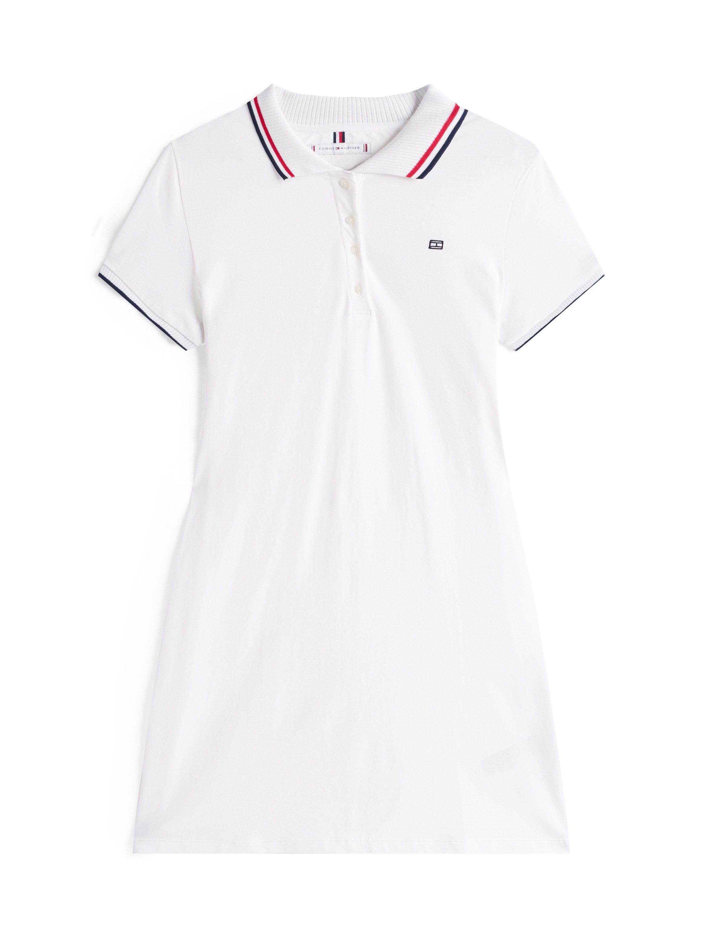 Tommy Hilfiger Polojurk SPORTY FEMININE REG POLO DRESS met contraststrepen, logo borduring