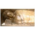 artland print op glas liggende boeddha (1 stuk) goud
