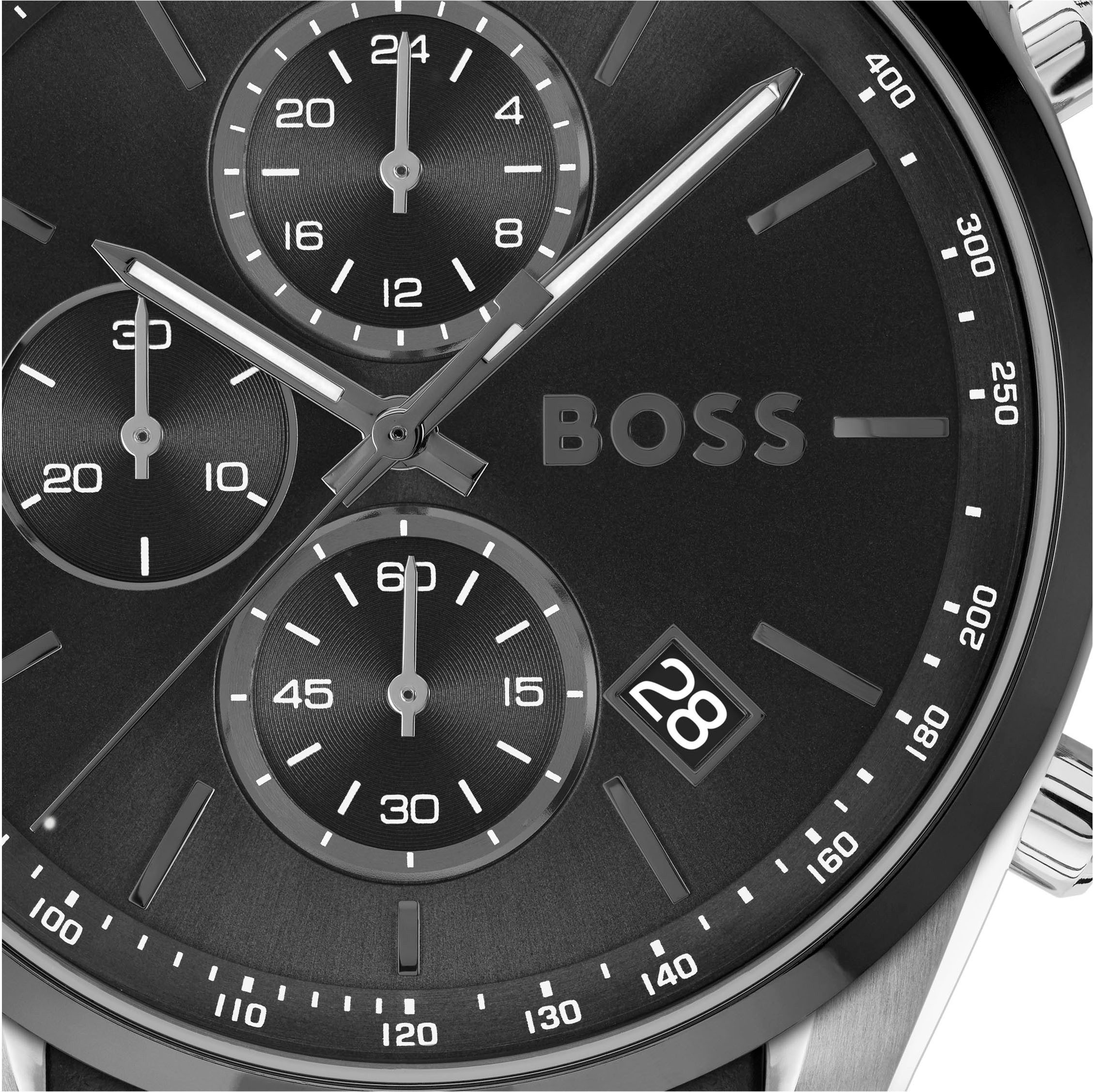 Boss Kwartshorloge GRAND PRIX 44 Quartzhorloge, horloge, herrenuur, roestvrijstalen band, analoog, dag