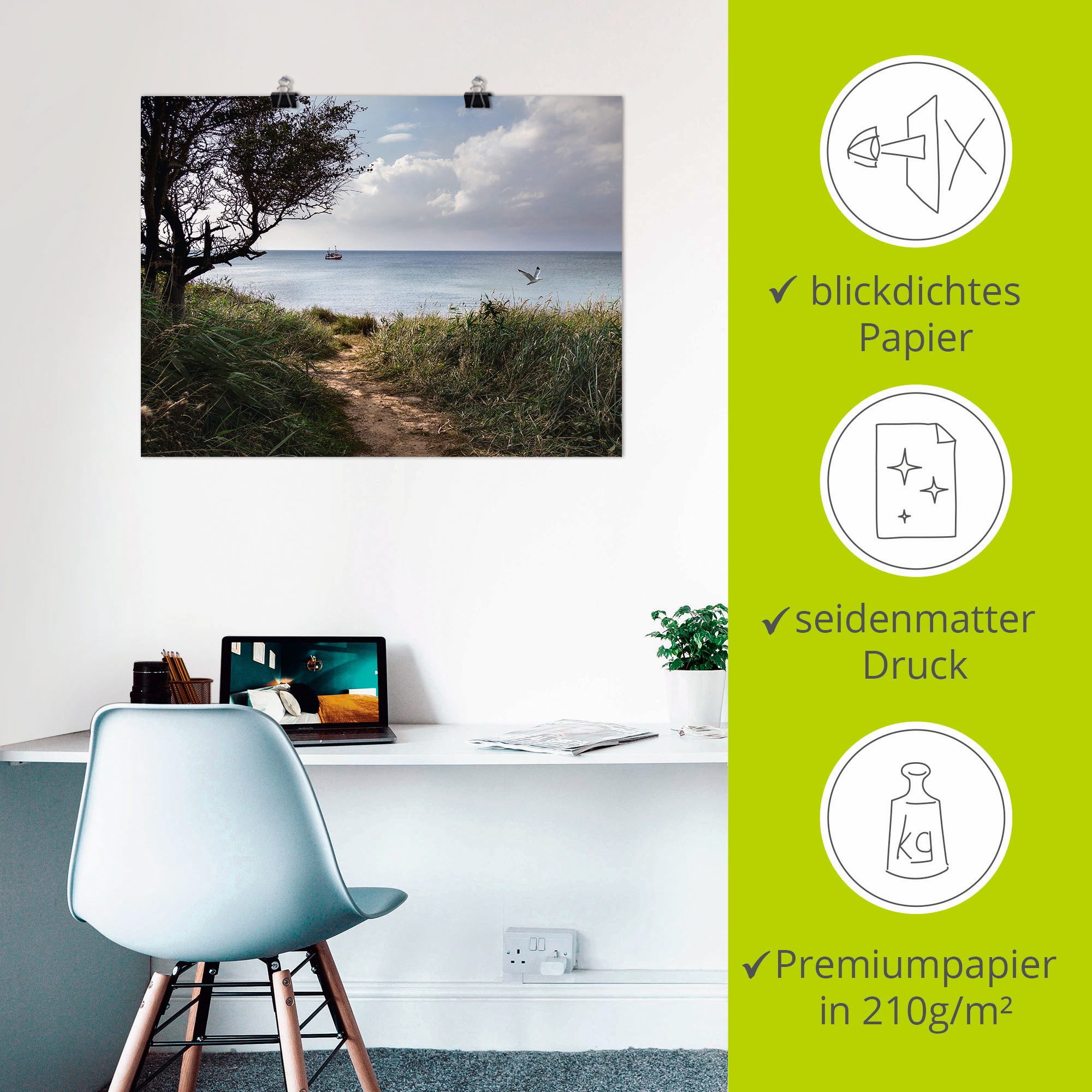 Artland Artprint Wegen naar de zee.... als artprint op linnen, poster in verschillende formaten maten