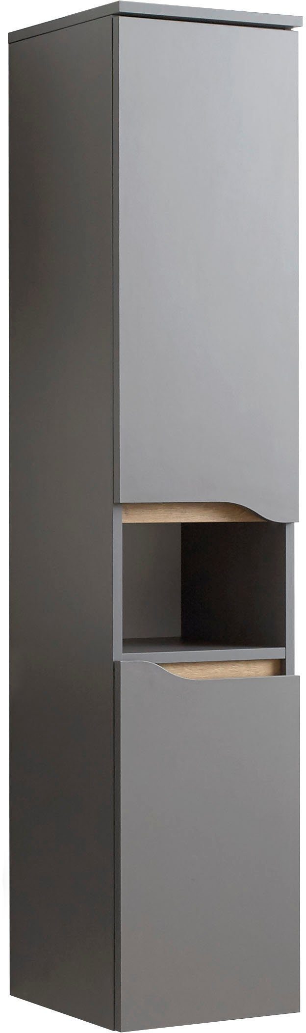 Saphir Badkamerserie Quickset 5-delig, keramische opzetwastafel en LED-spiegelkast Halfhoge kast, onderkast, hangend kastje, inclusief deurdemper, 7 deuren (7-delig)