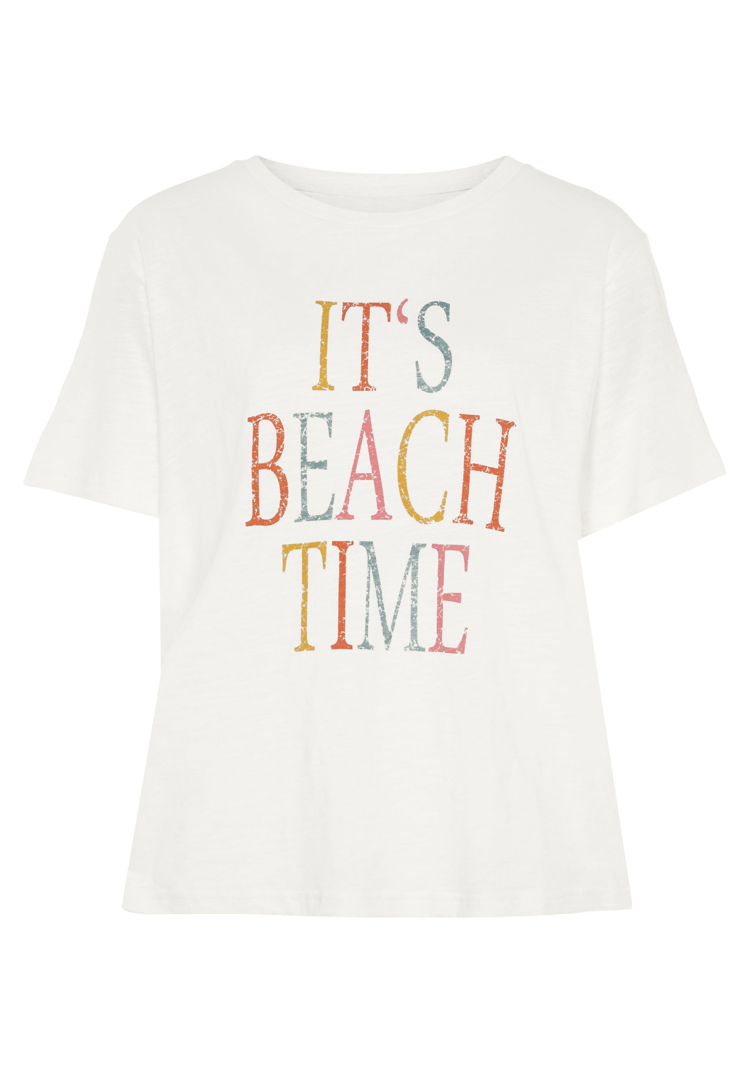 Beachtime T-shirt met twee verschillende prints (set, 2-delig)