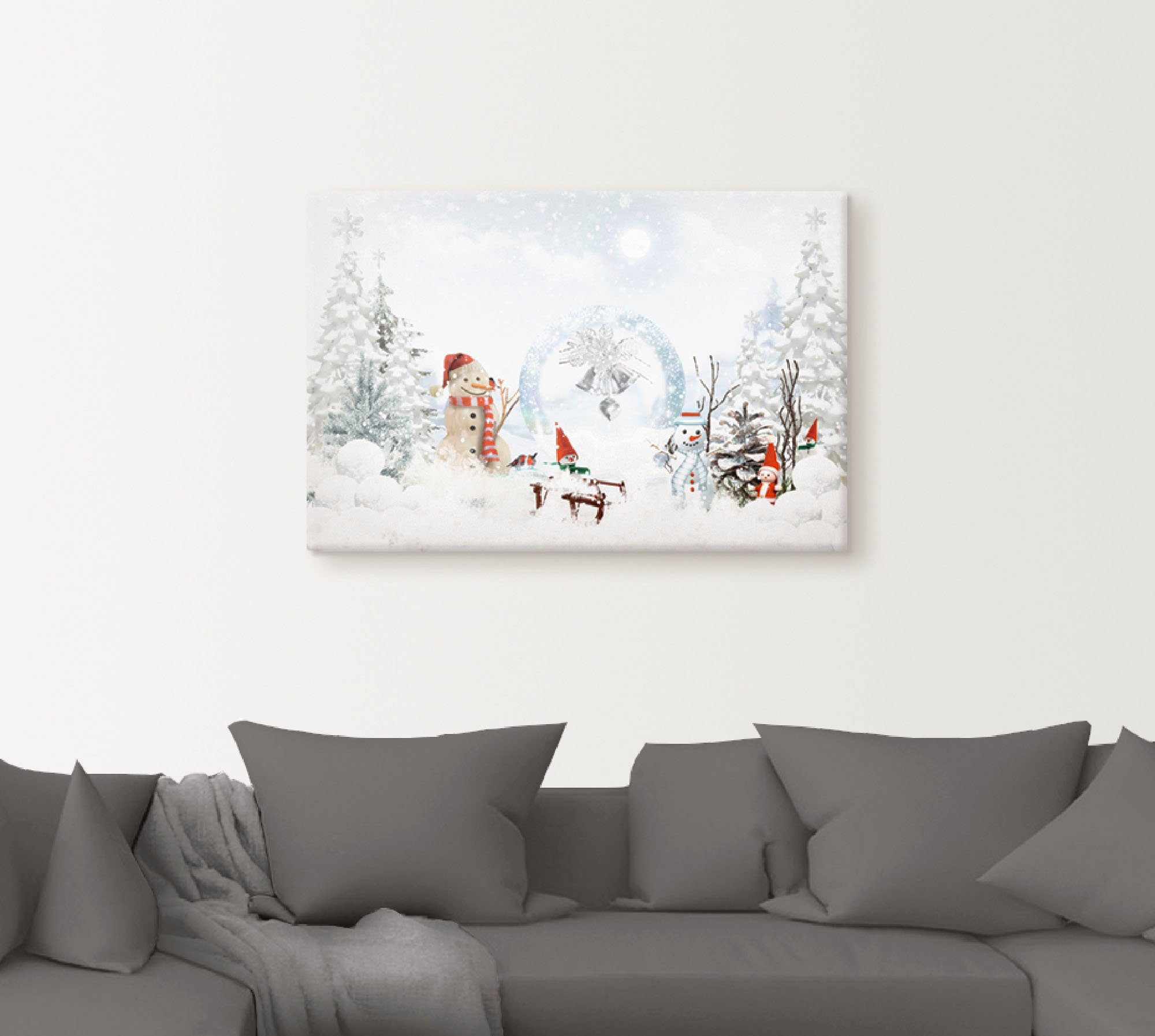 Artland Artprint op linnen Kerstsprookje gespannen op een spieraam