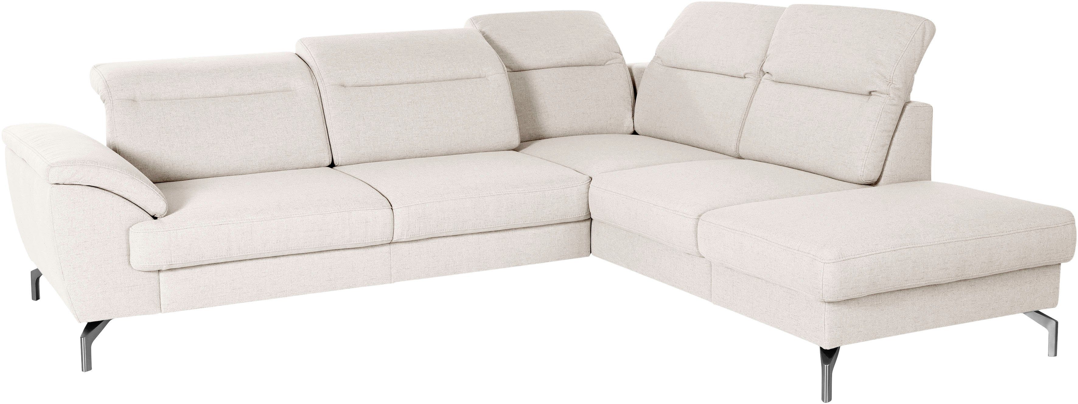 sit&more Hoekbank Percy L-vorm 15 cm poothoogte, zitdiepteverstelling, naar keuze in 2 pootkleuren