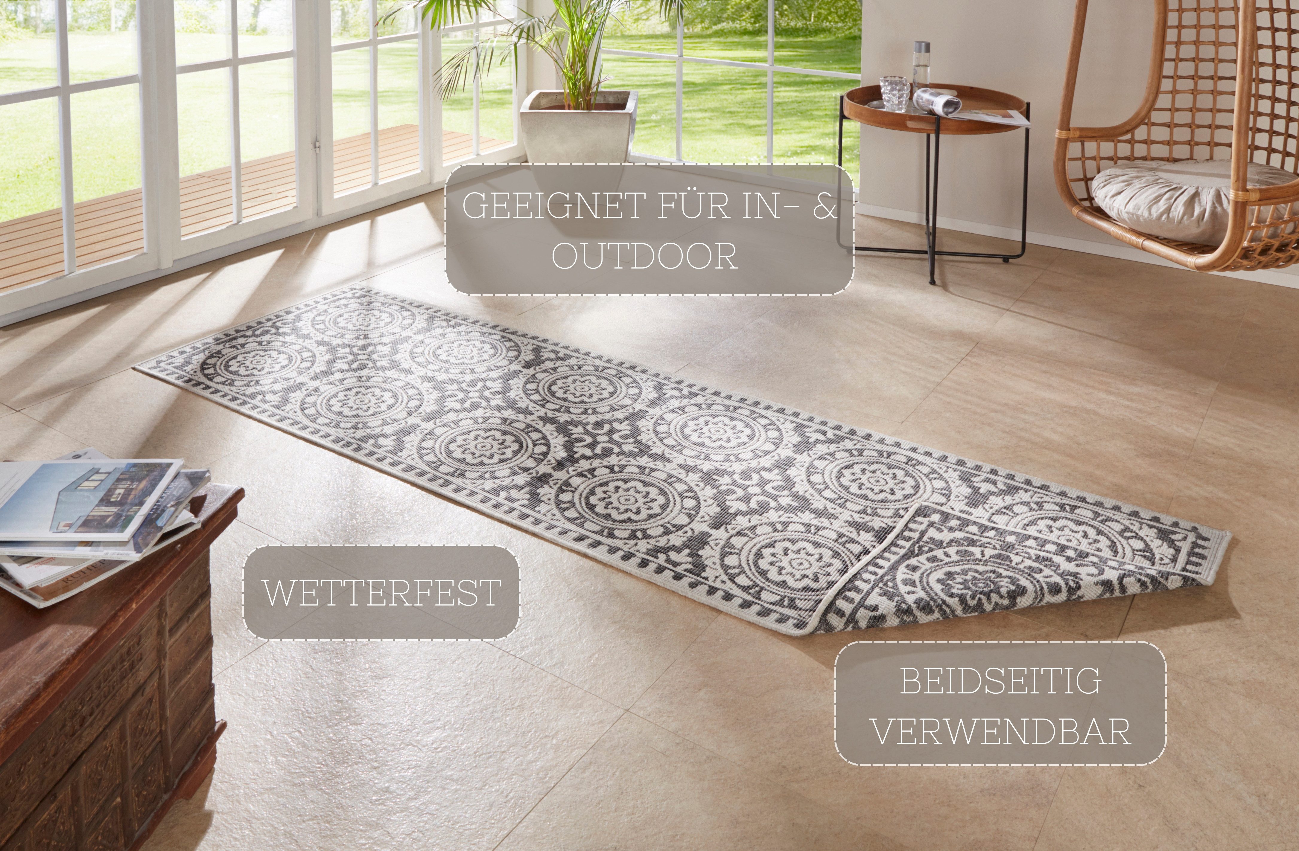 NORTHRUGS Loper Jardin Tweezijdig te gebruiken kleed, in-& outdoor, vintage, balkon, tuin, woonkamer, hal