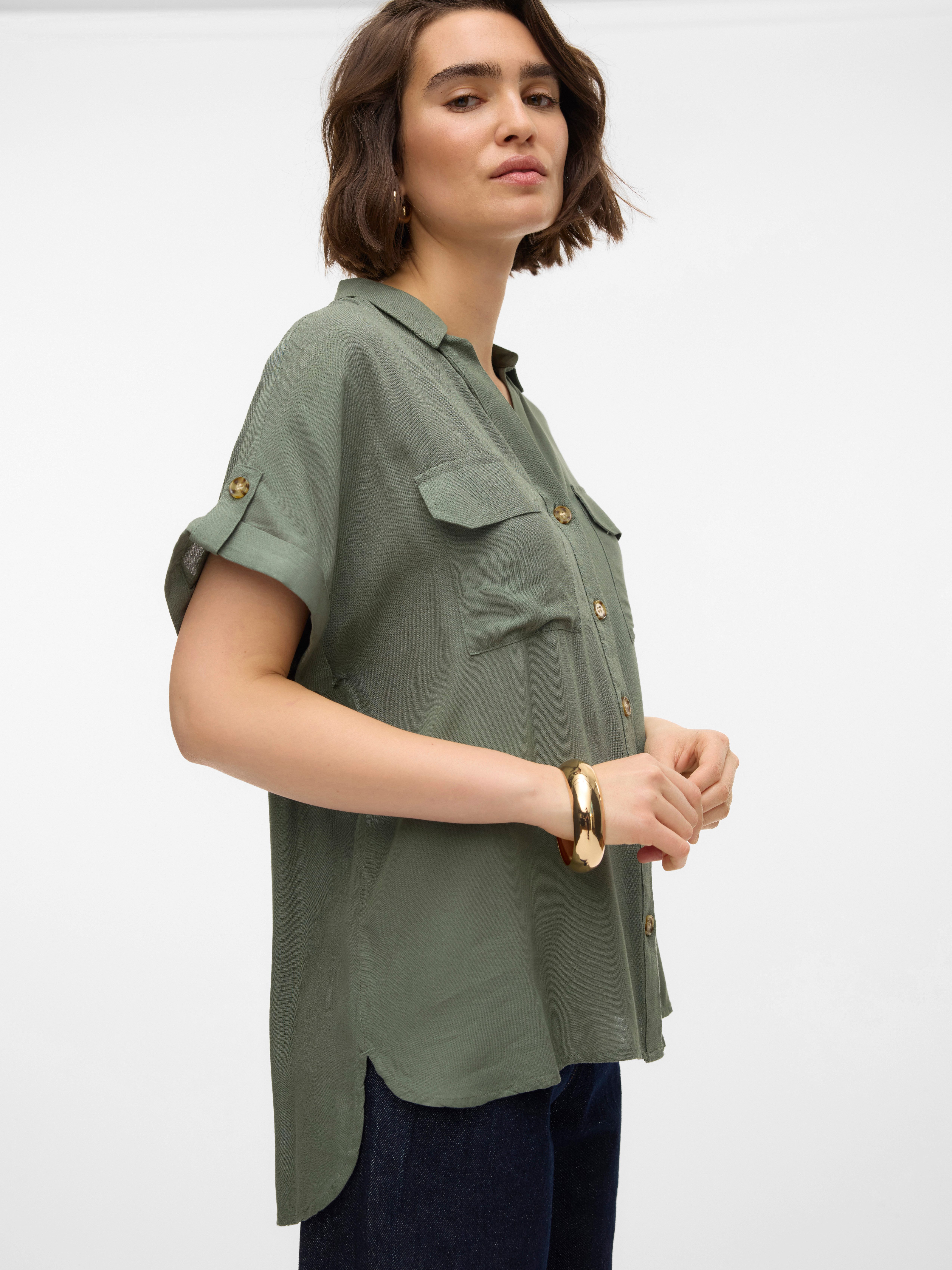 Vero Moda Overhemdblouse VMBUMPY S/S SHIRT WVN GA NOOS