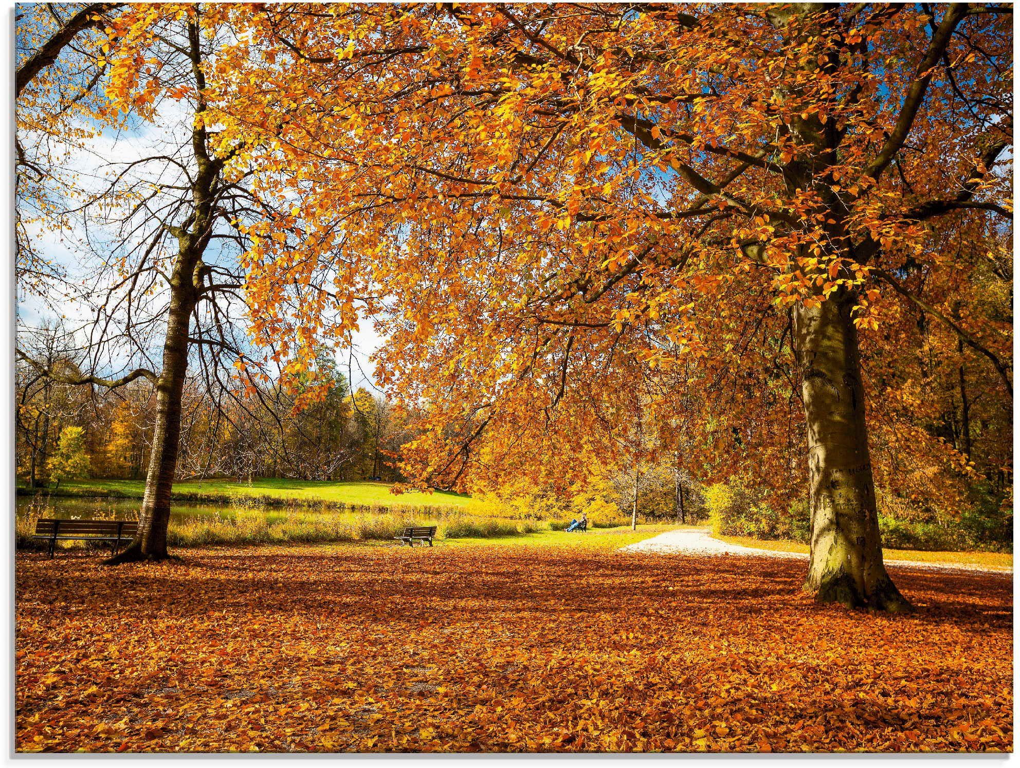 Artland Print op glas Herfst bij slot Nymphenburg (1 stuk)