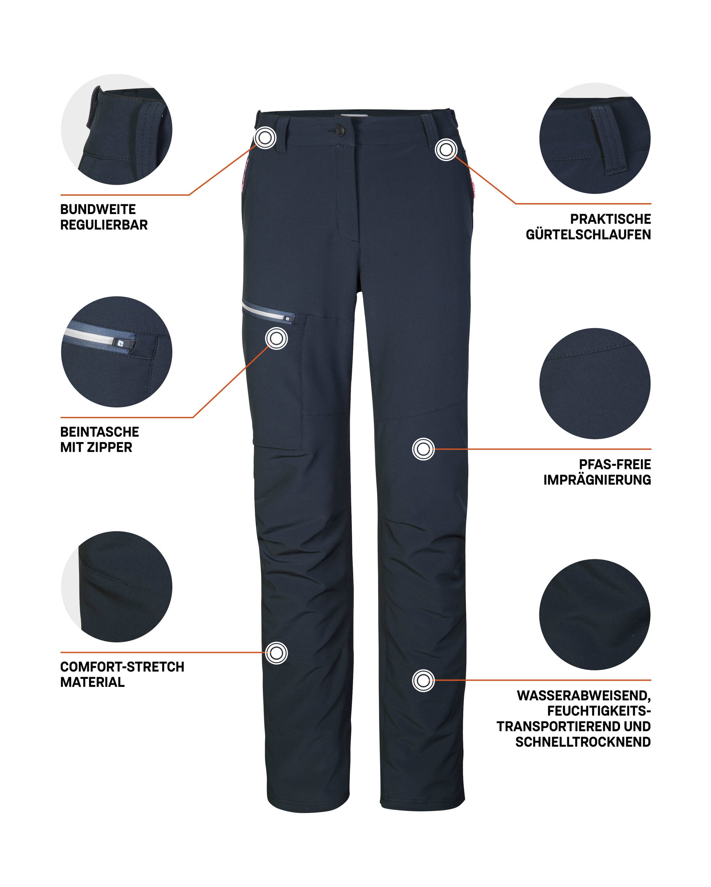 Killtec Functionele broek KOS 6 WMN PNTS Dames-functiebroek: comfort-stretch, waterafstotend, PFAS-vrij