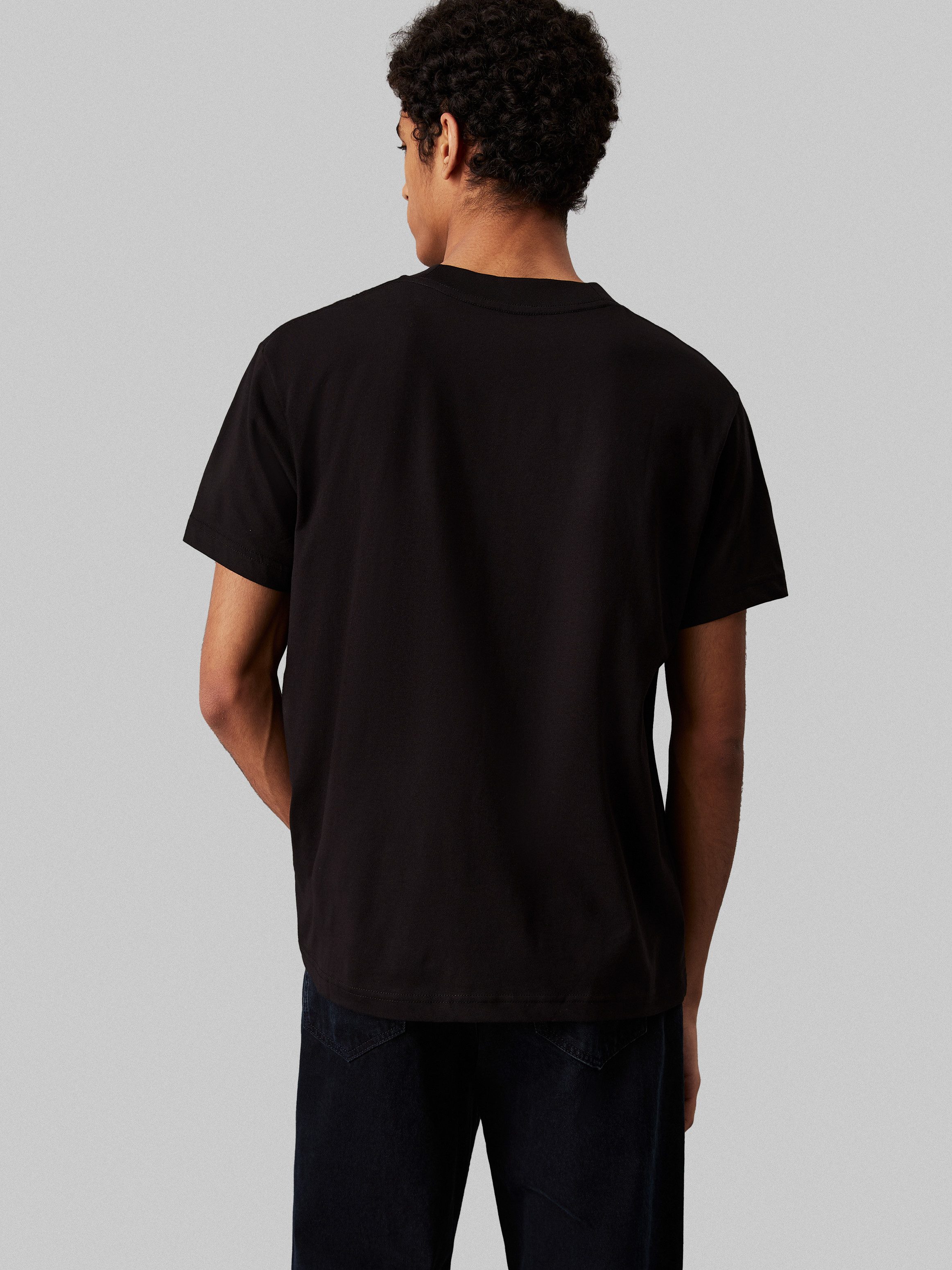 Calvin Klein Shirt met ronde hals TEXTURED MONOLOGO TEE