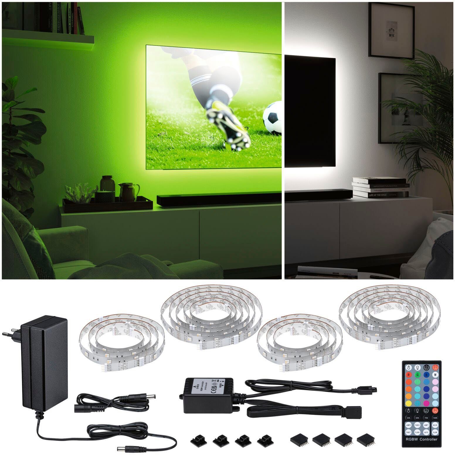 Paulmann Led-strepen MaxLED 250 TV Comfort Basisset 75 Inch 5,1m Dynamisch RGB 25,5W 230lm/m (1 stuk)