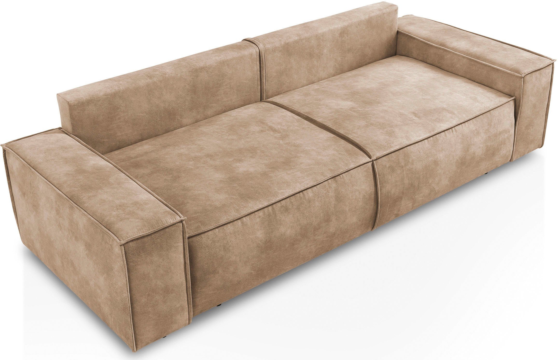 Home affaire 3-zitsbank SHERWOOD slaapbank (257 cm) ribfluweel, velours, vintage lederlook
