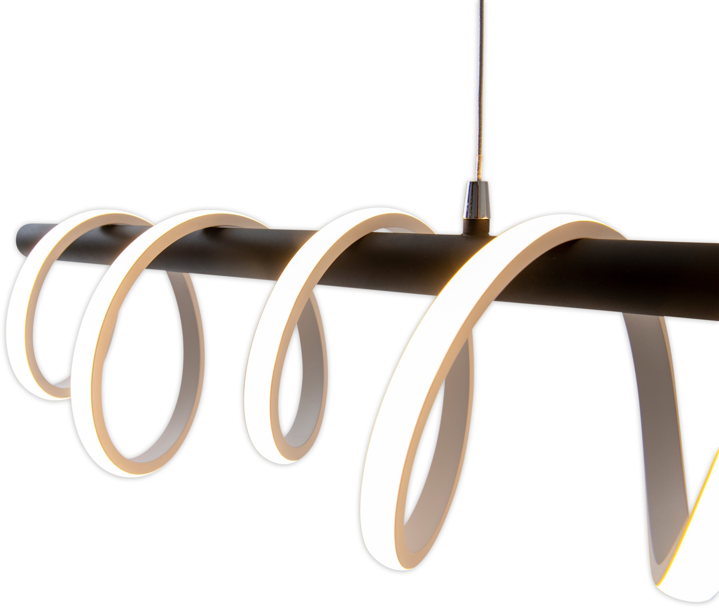 näve Led-hanglamp Belleza 3 standen dimbaar met een wandschakelaar, zwart/wit, efficiëntieklasse: f (1 stuk)