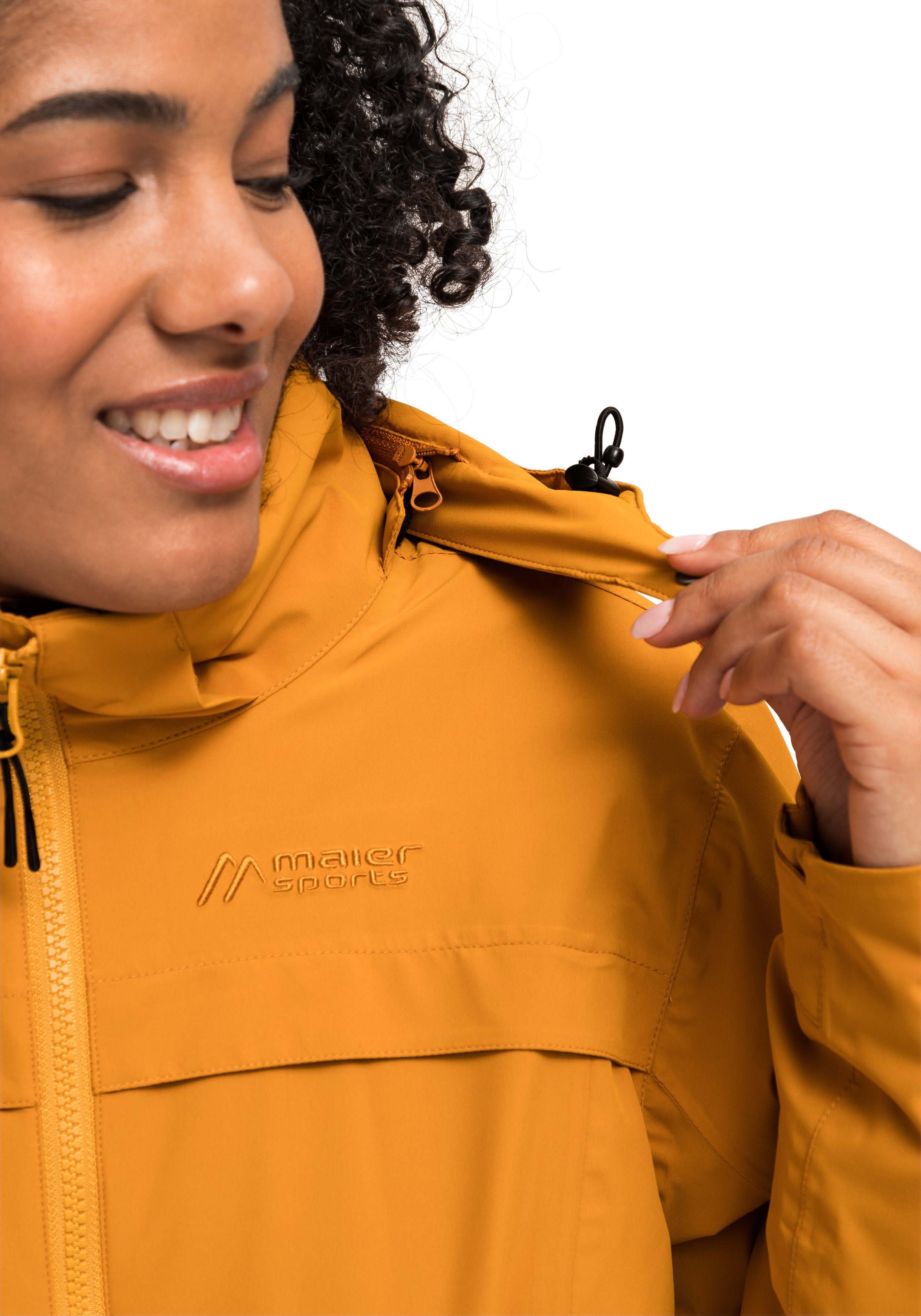 Maier Sports Outdoorjack Liselotte Dames mantel, ademend waterdicht, gewatteerde jas met capuchon