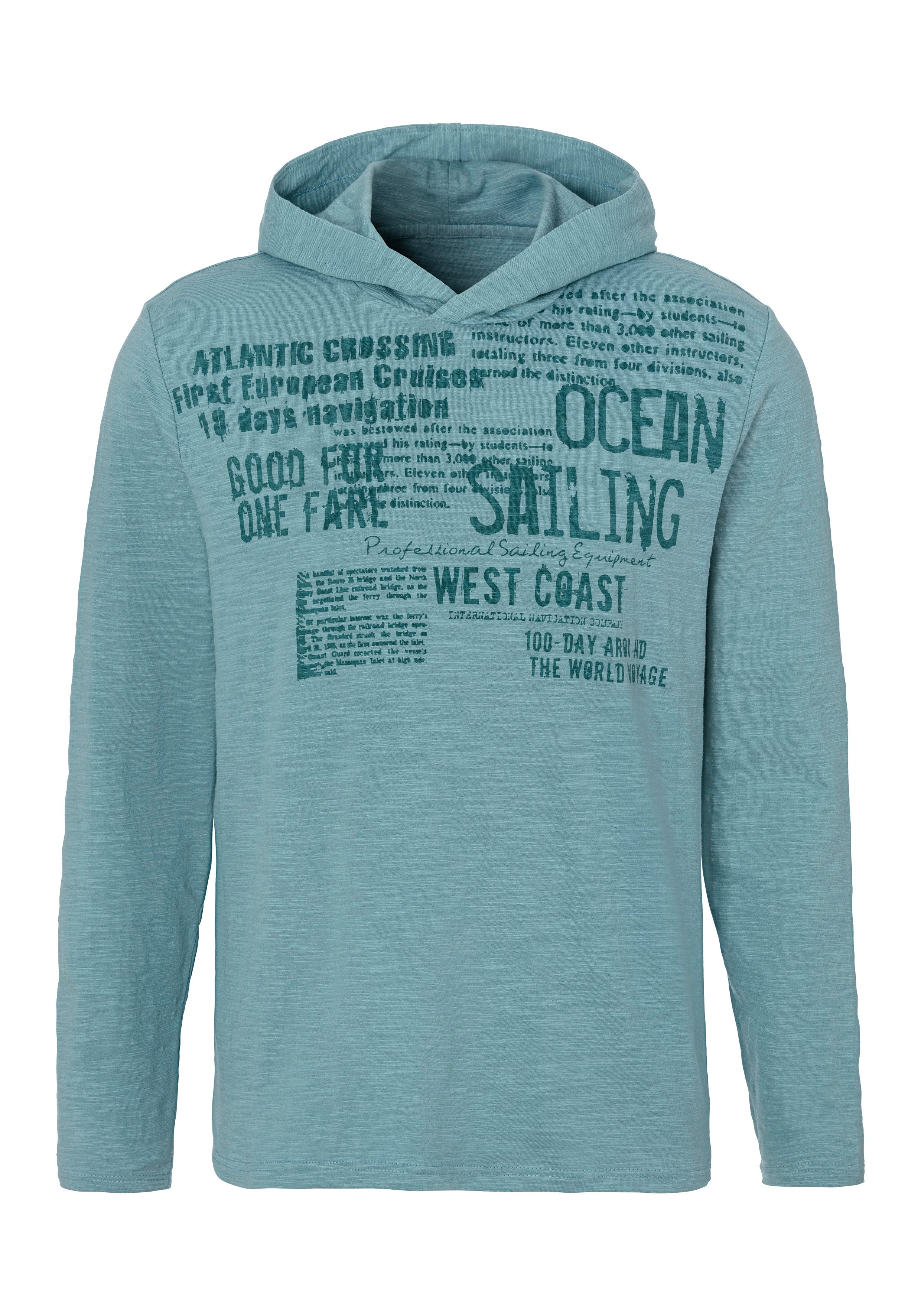 John Devin Capuchonshirt Shirt bedrukt met capuchon van gestructureerde katoenkwaliteit