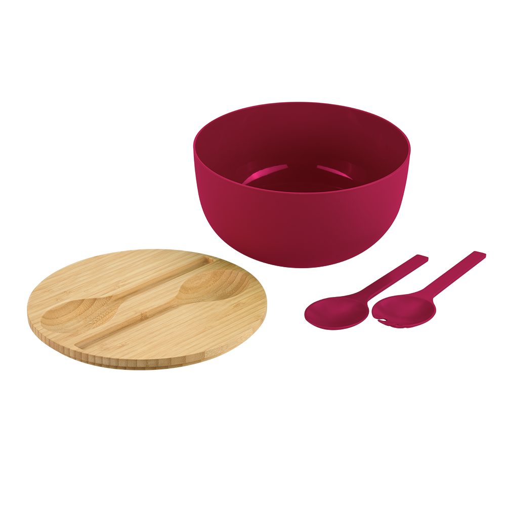 KESPER for kitchen & home Salade schaal Saladeschaal met deksel en saladebestek (set, 4-delig)