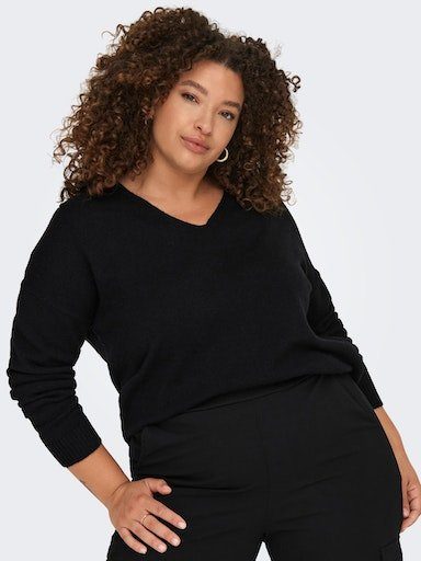 ONLY CARMAKOMA Trui met V-hals CARMARGARETA LS PULLOVER KNT NOOS