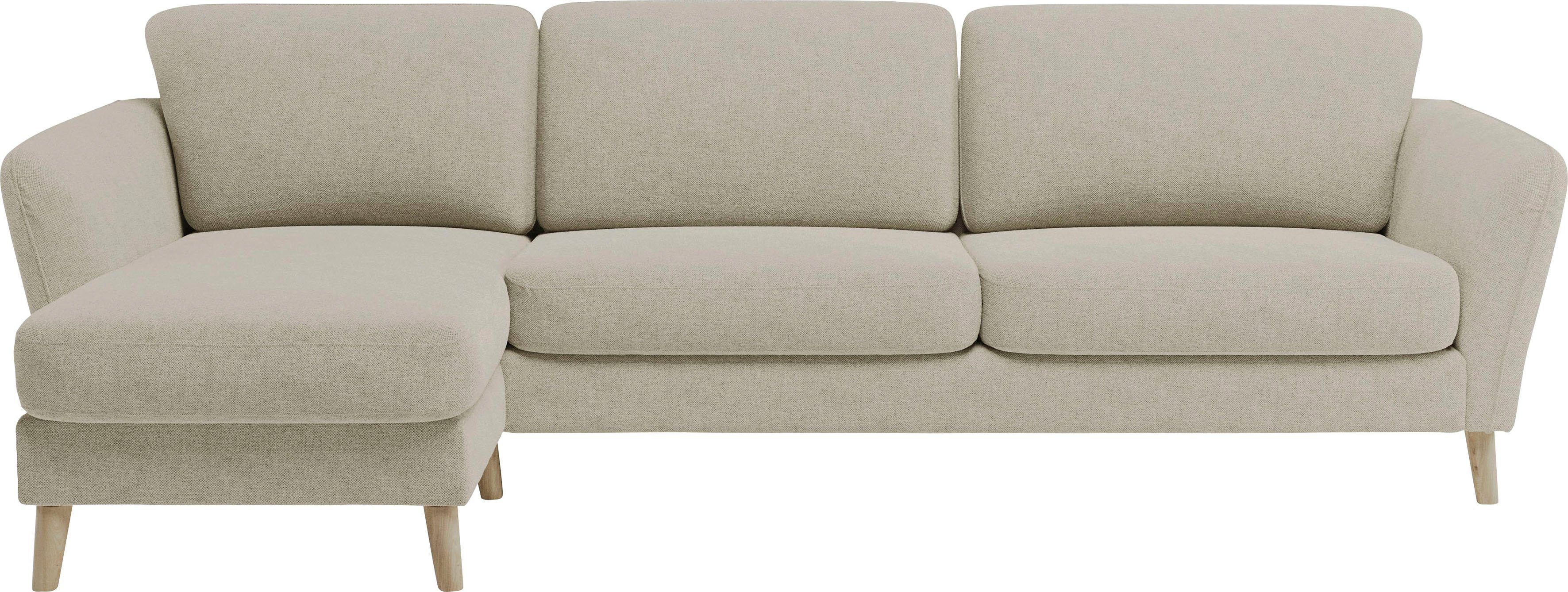 Home affaire Hoekbank MARSEILLE (279/152cm),L-Form, Rec. rechts/links, verschiedene Bezüge Massief houten poten van eiken, in verschillend overtrekken en kleurvarianten
