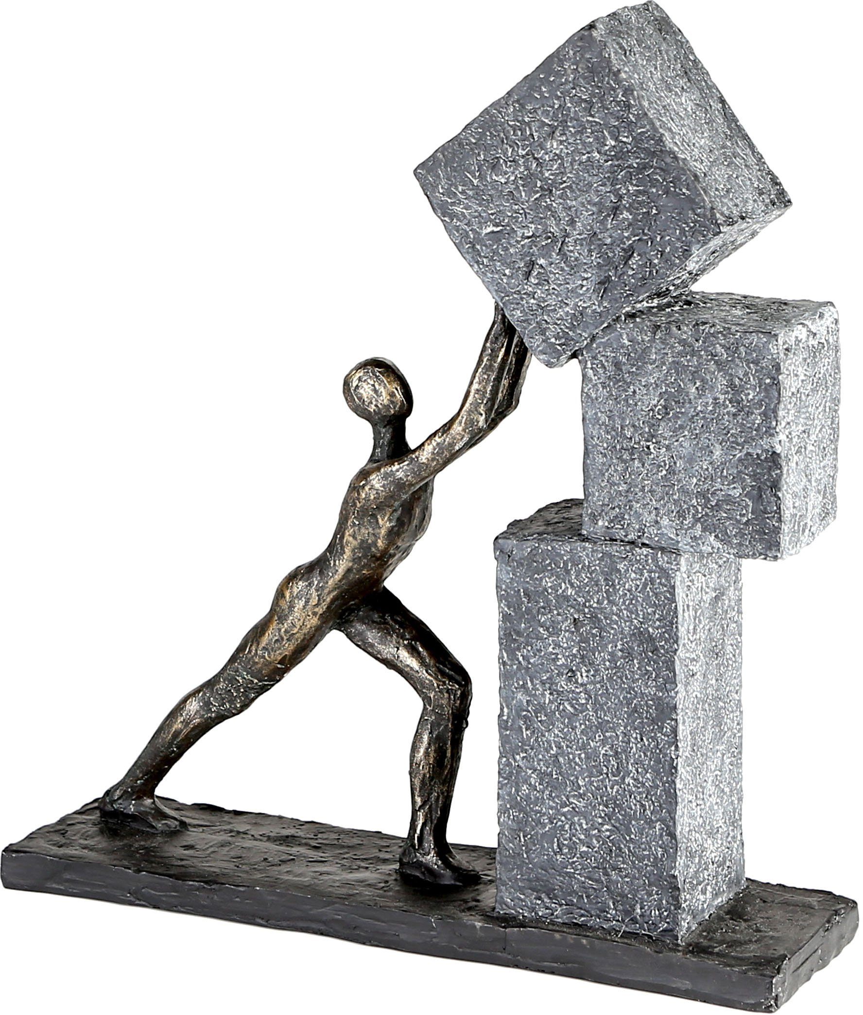 Casablanca by Gilde Decoratief figuur Sculptuur Stacking, bronskleurig/grijs Decoratief object, hoogte 31 cm, met teksthanger, woonkamer (1 stuk)