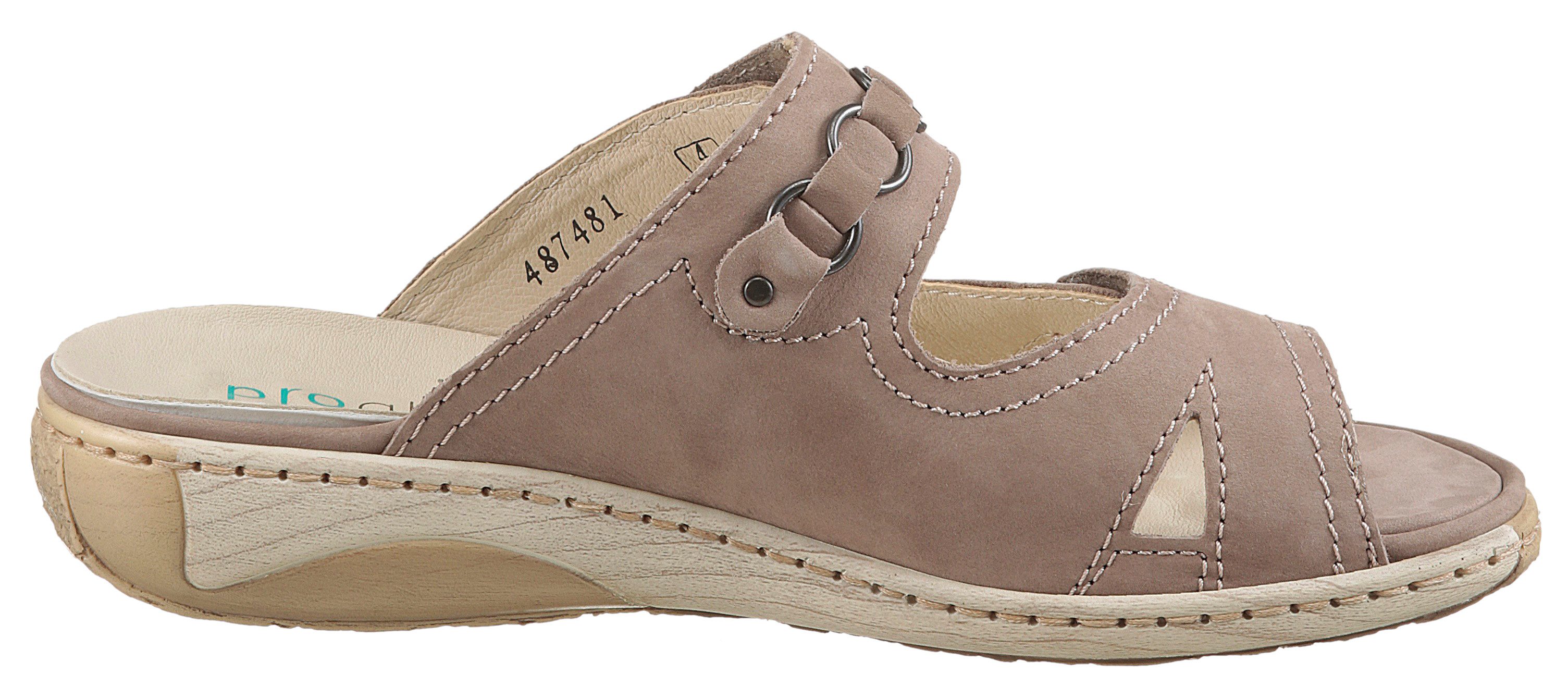 Waldläufer Slippers Garda , sleehak, zomerschoen, pantoffels met juwelenapplicatie, wijdte g