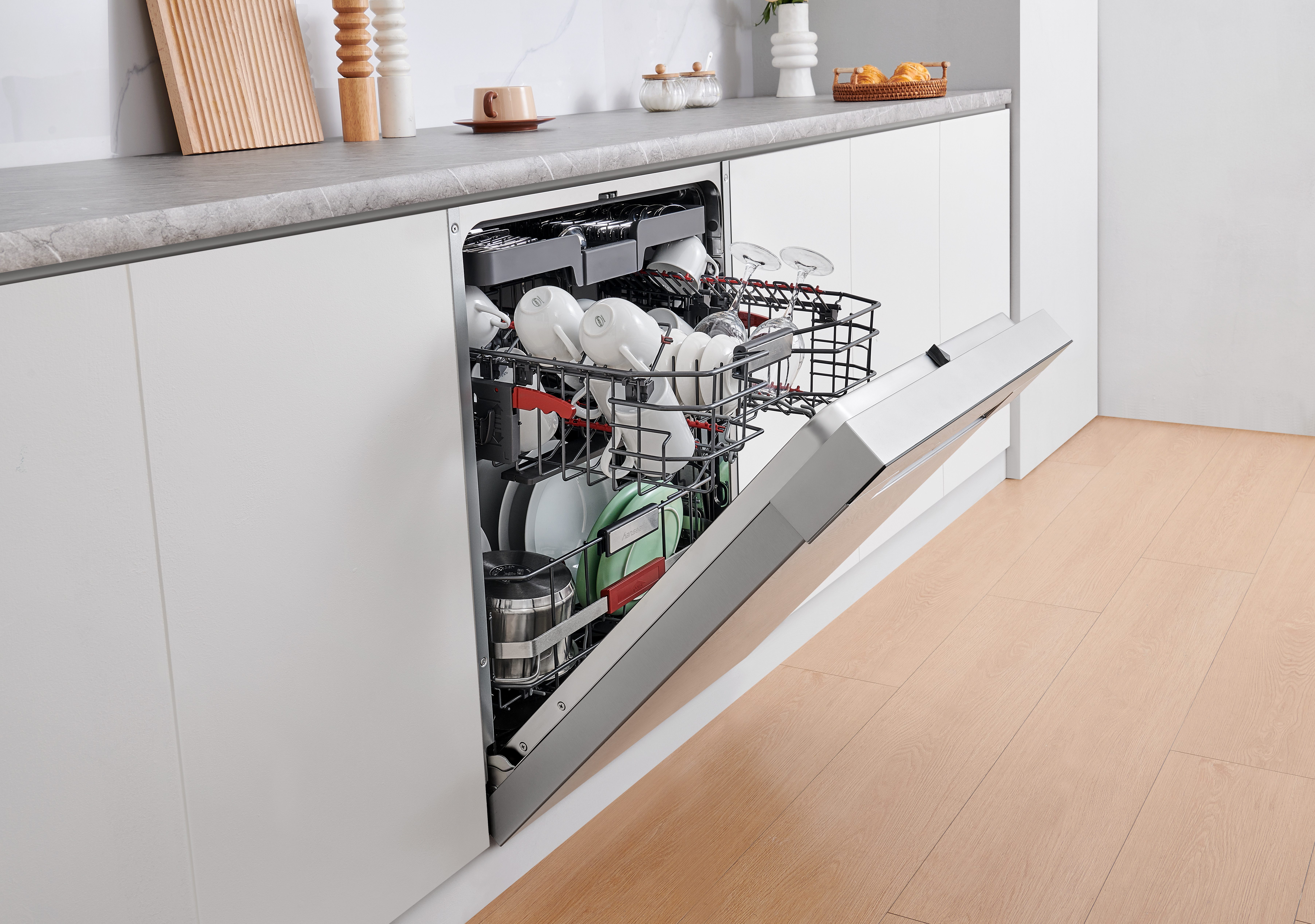 Hanseatic Onderbouwvaatwasser HGU6082B147931ES, 82 cm x 60 cm, Onderkorf met comfortabele heftechniek
