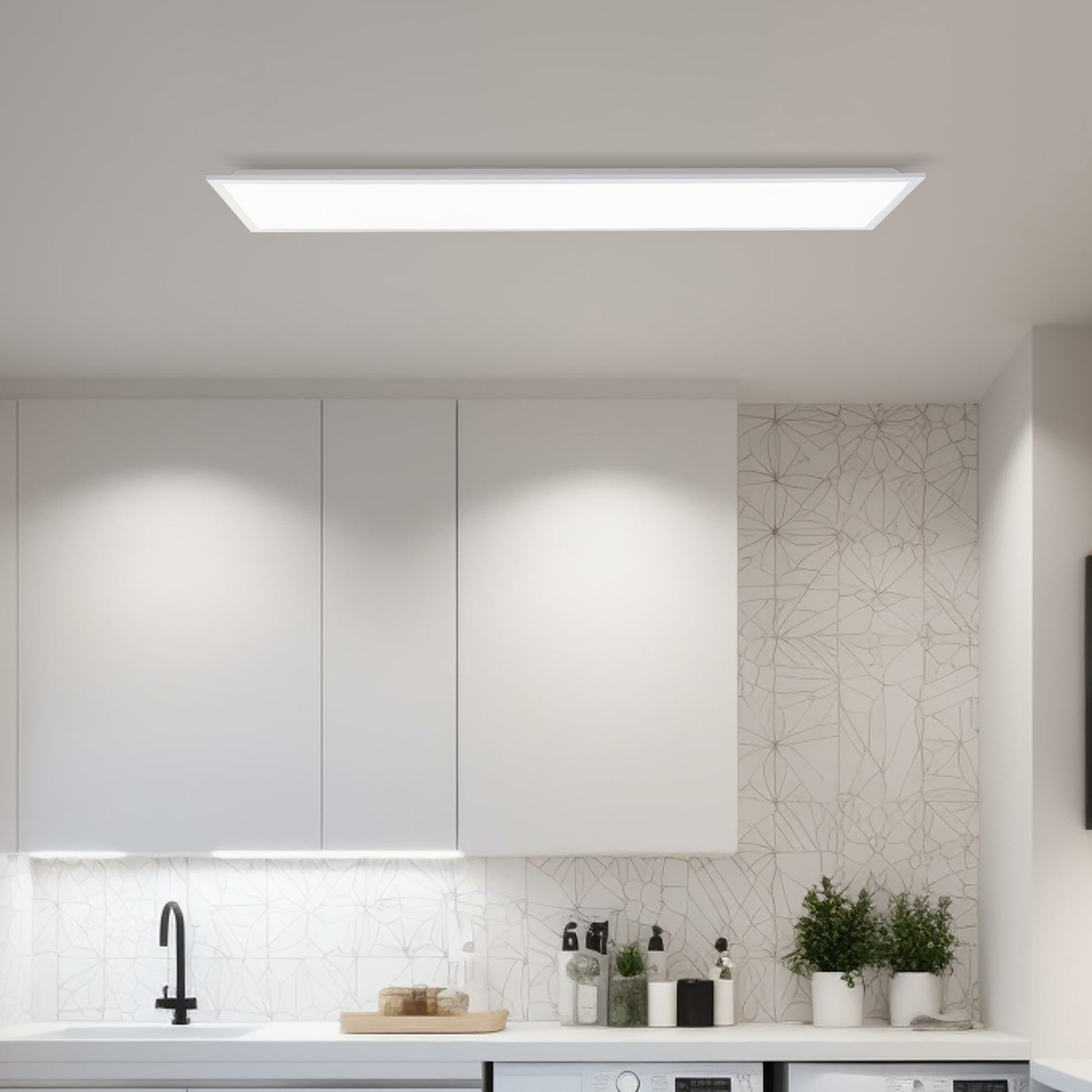Brilliant Leuchten Led-plafondlamp Briston LED plafondopbouw-paneel, 120x30 cm, 4600 lm, 4000 K, aluminium