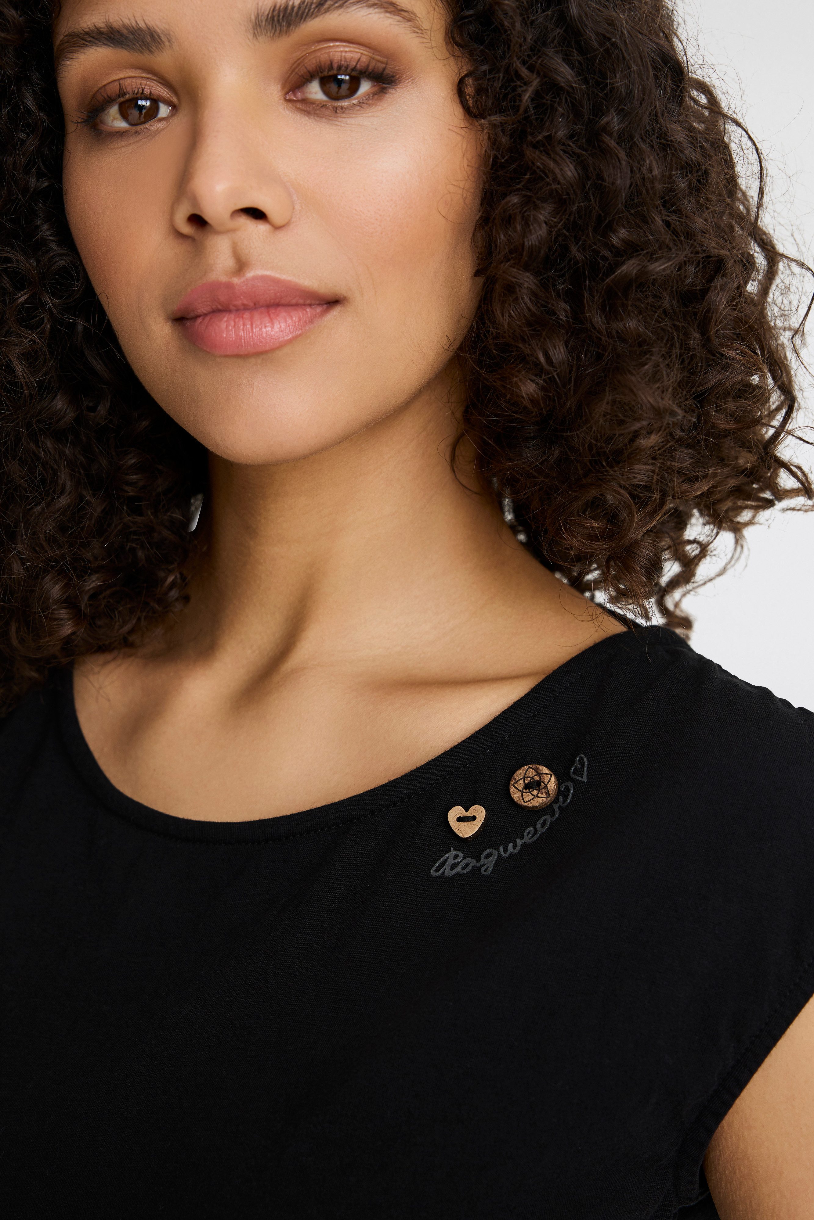 Ragwear Shirt met korte mouwen GREETA grote ruguitsnijding met band om vast te houden