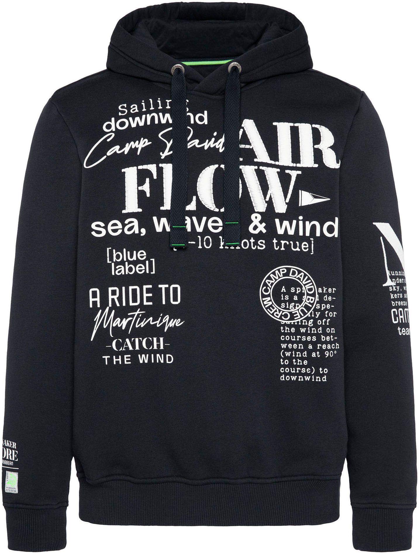 CAMP DAVID Hoodie met logo-prints
