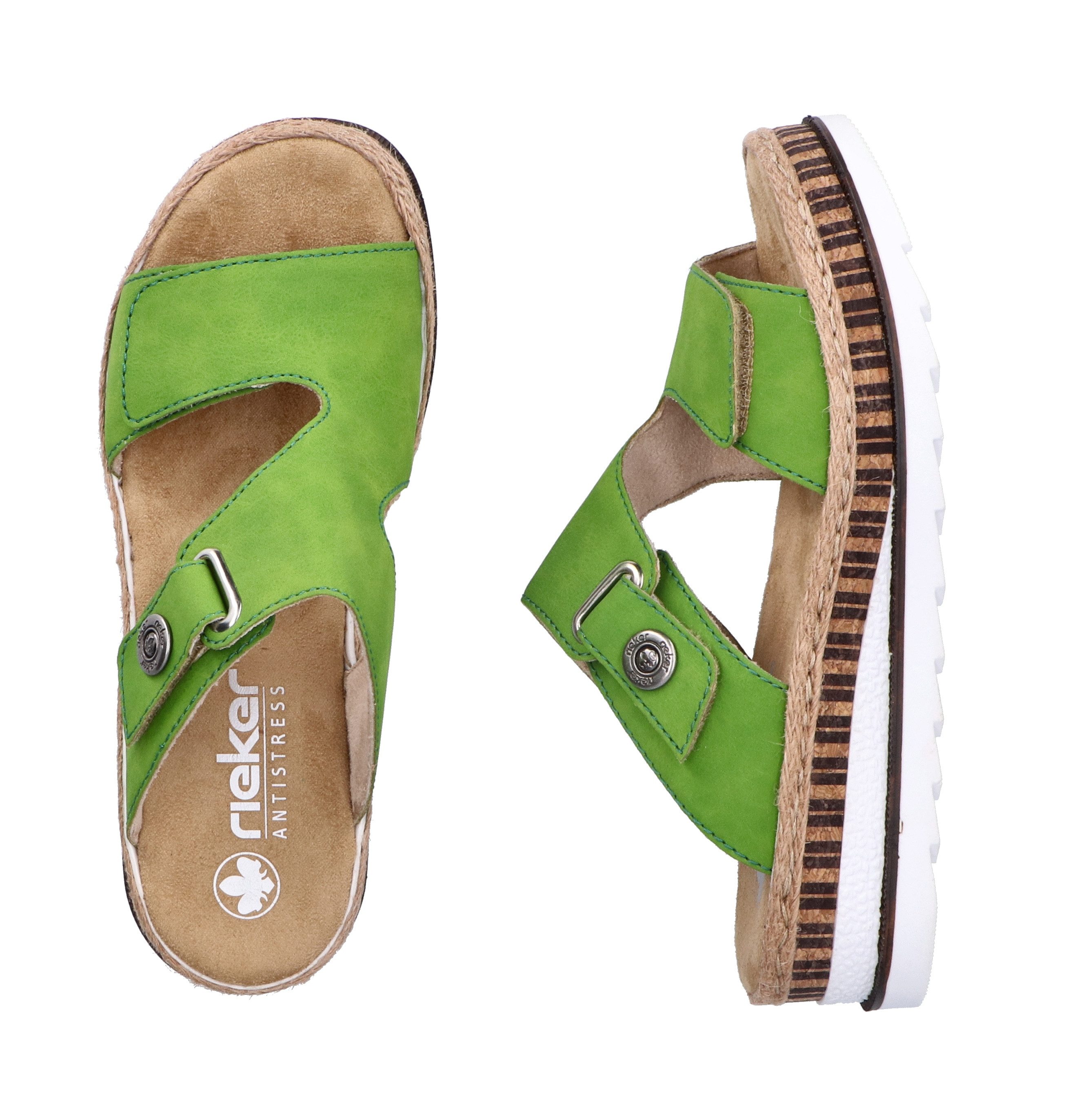 Rieker Slippers Zomerschoen, strandschoen, huisschoen met trendy sleehak