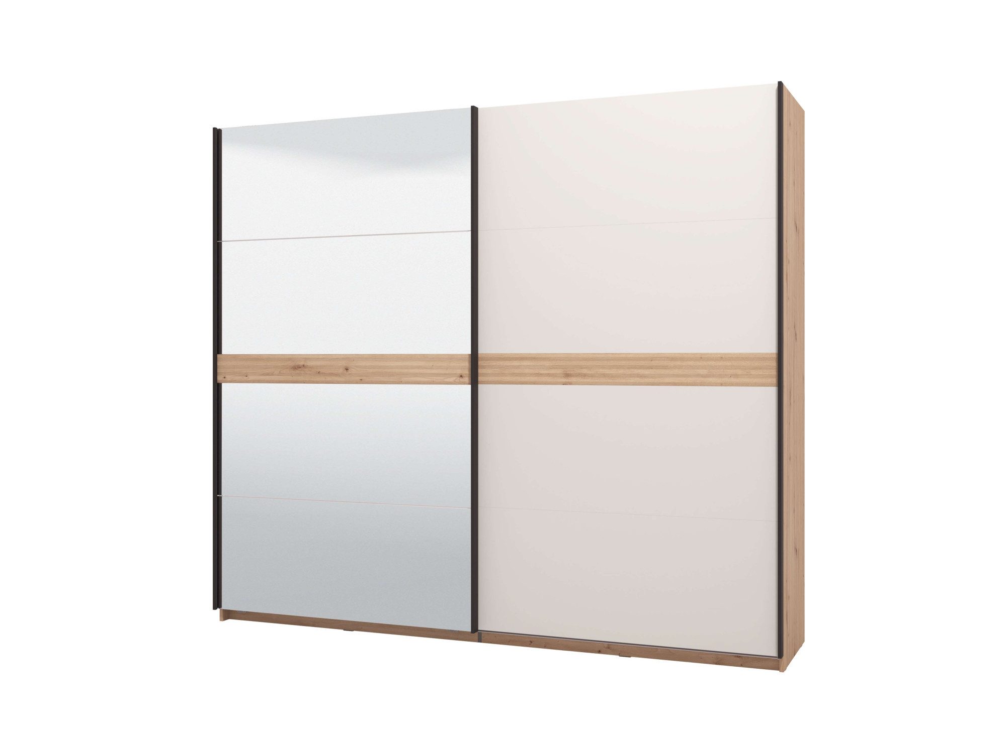 INOSIGN Schuifdeurkast Modena, breedte 245 cm, FSC-gecertificeerd, trendkleur cashmere Slaapkamerkast met spiegel, met verschillende binneninrichtingen