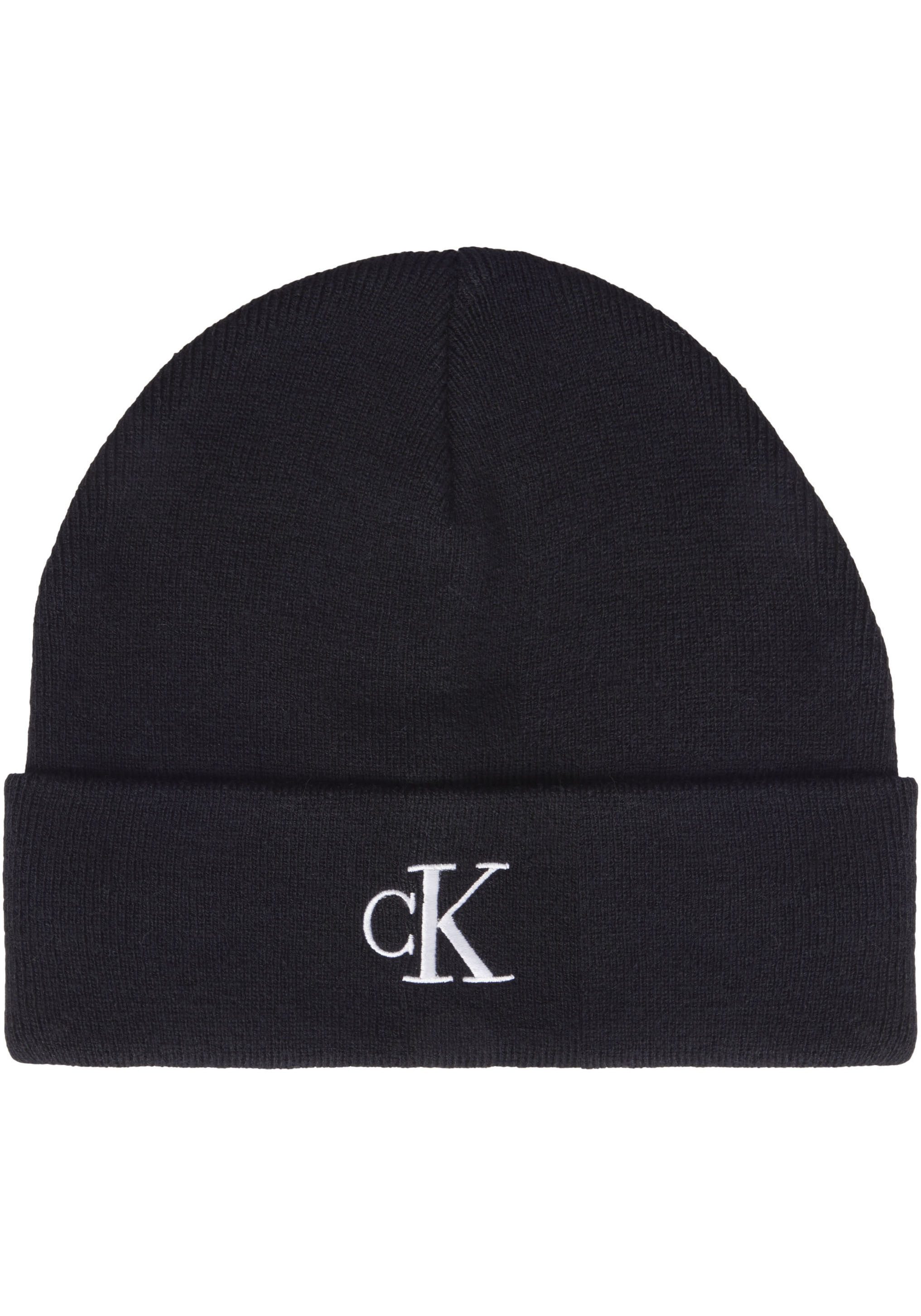 Monogram Geborduurde Herenpet Herfst-Winter Calvin Klein , Black , Heren