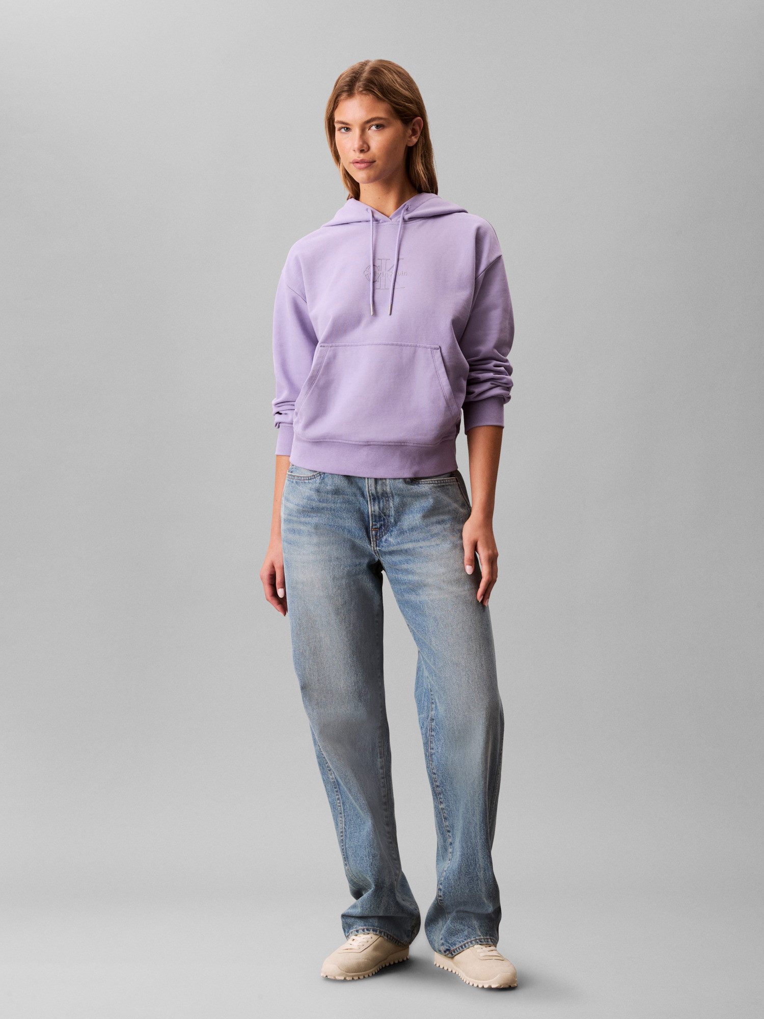 Calvin Klein Sweatshirt Capuchon met trekkoord, regular fit, logo-opdruk