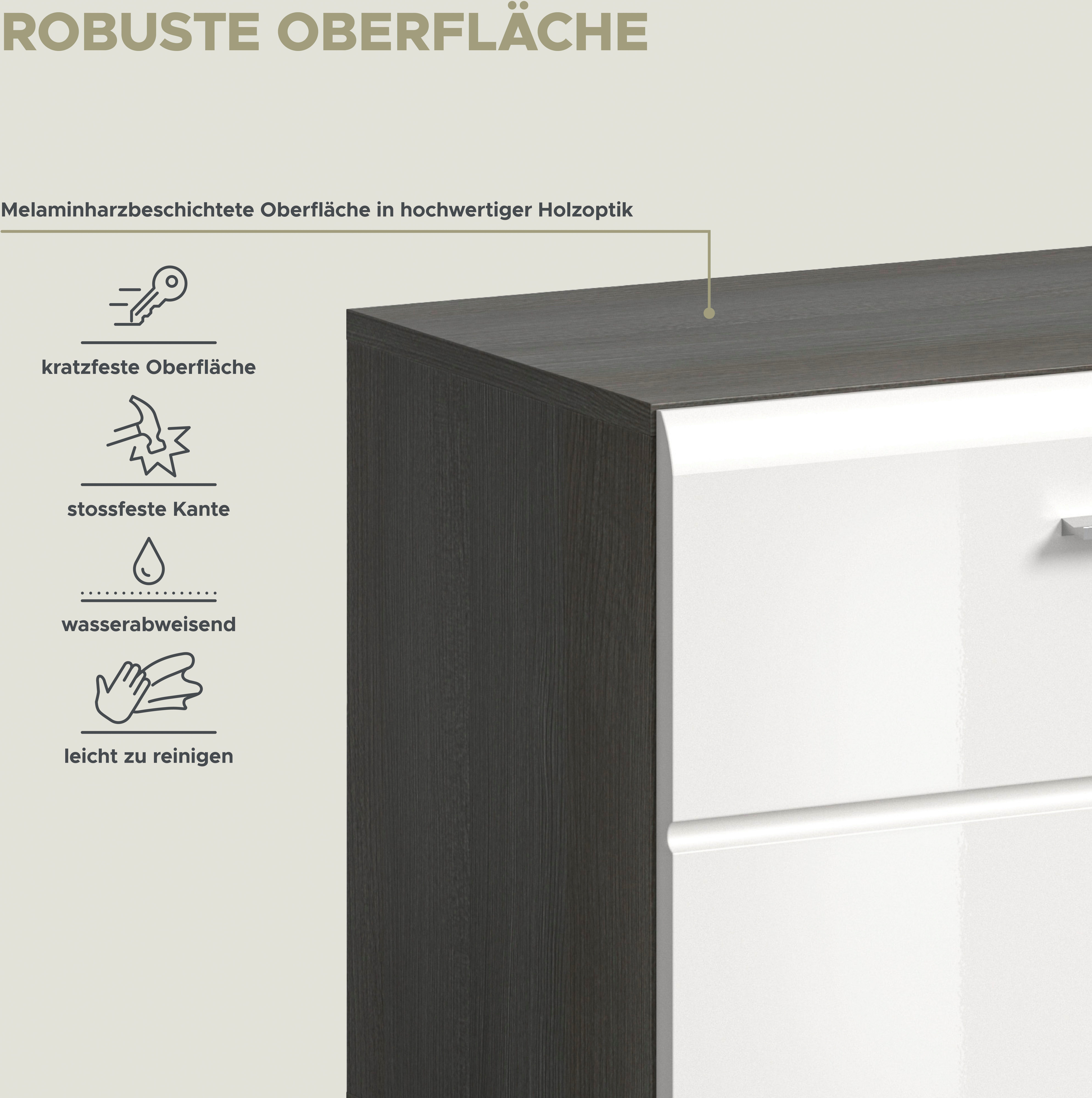 INOSIGN Zitbank Rumba, Breedte 80cm, Hoogglans Front, 2 deuren, 2 legplanken, 4 vakken
