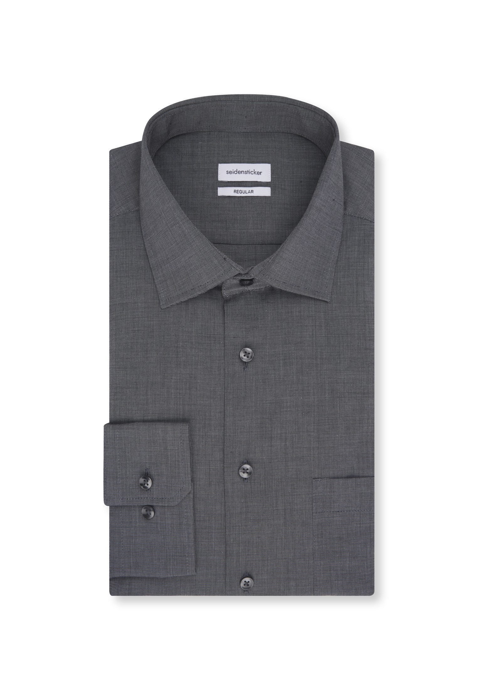 seidensticker Businessoverhemd Zwarte roos Regular 1/1 extra lange Kent kraag effen