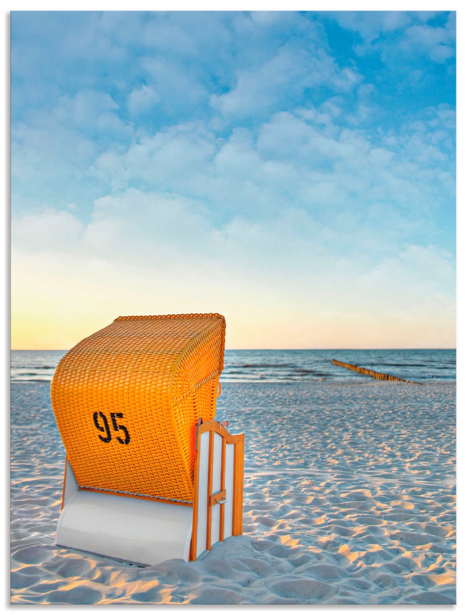 Artland Artprint Ostsee7 - strandstoel als artprint van aluminium, artprint voor buiten, artprint op linnen, poster in verschillende maten. maten
