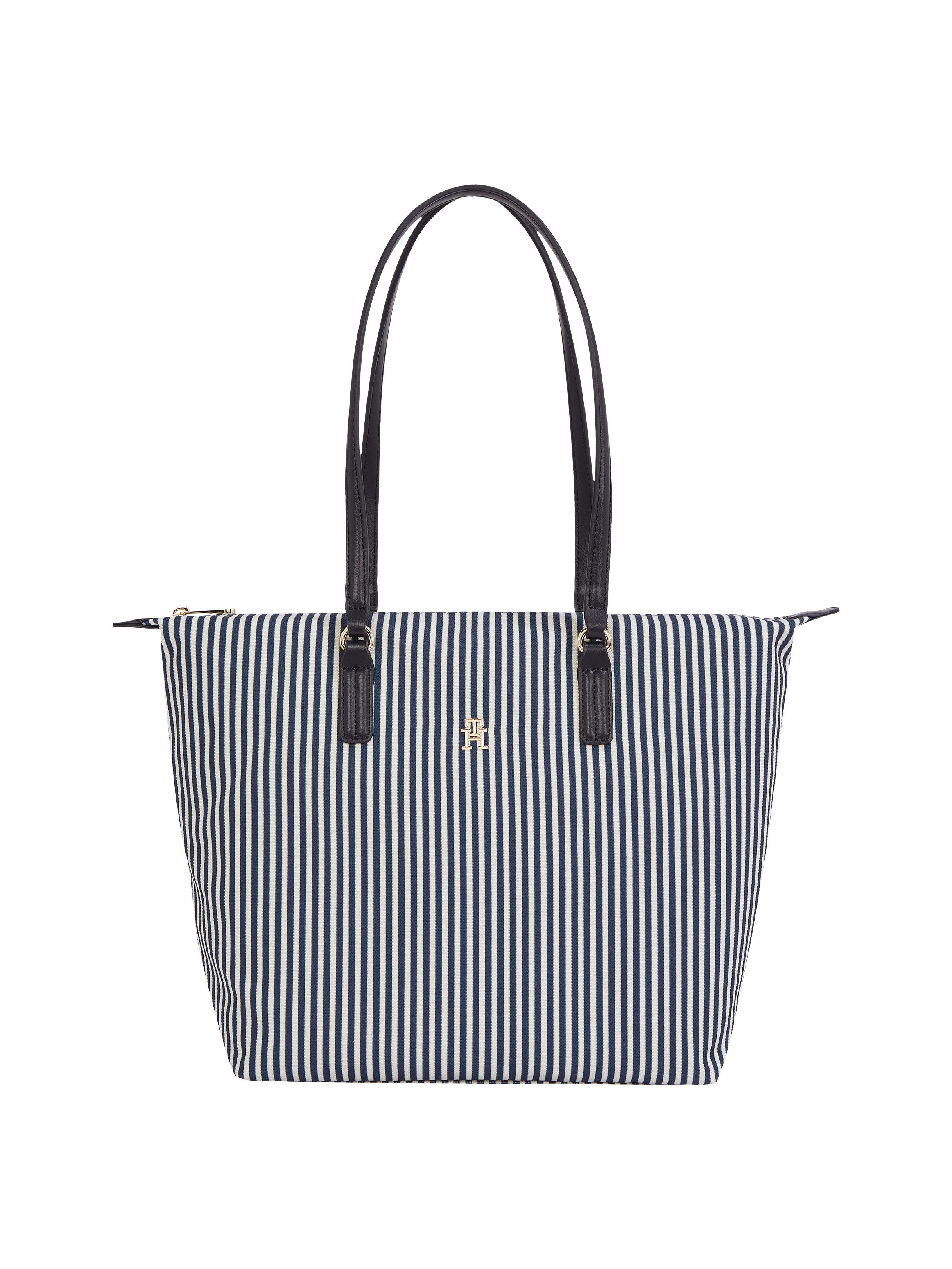 Tommy Hilfiger Draagtas POPPY SUMMER TOTE , dames schoudertas, handtas, schoudertas dames strandtassen maat 32 cm blauw