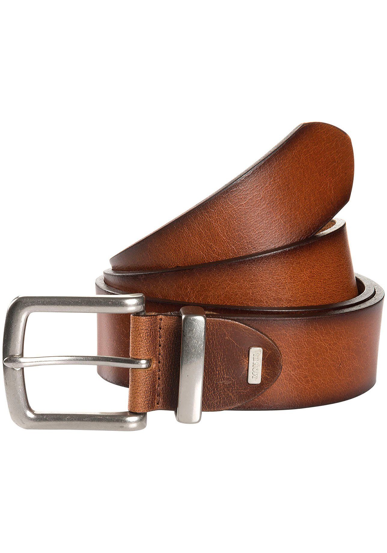 MONTI Leren riem VAIL 4,0 cm breed, jeans-casual, inkortbaar heren riemen maat 95 bruin