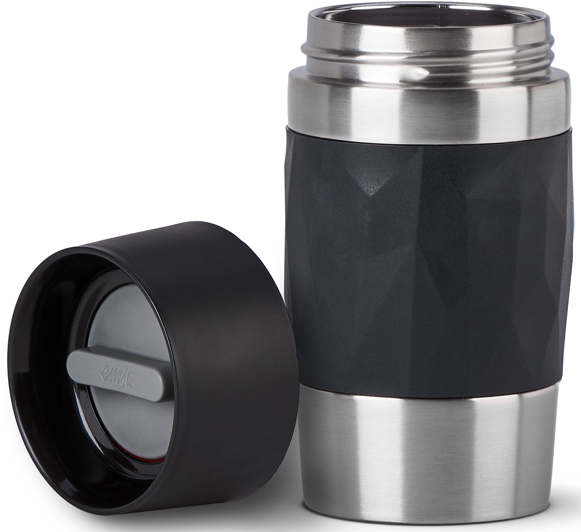 Emsa Thermosbeker Travel Mug Compact 0,3l, roestvrij staal, 3u warm/6u koud, 360° drinkopening, vaatwasmachinebestendig